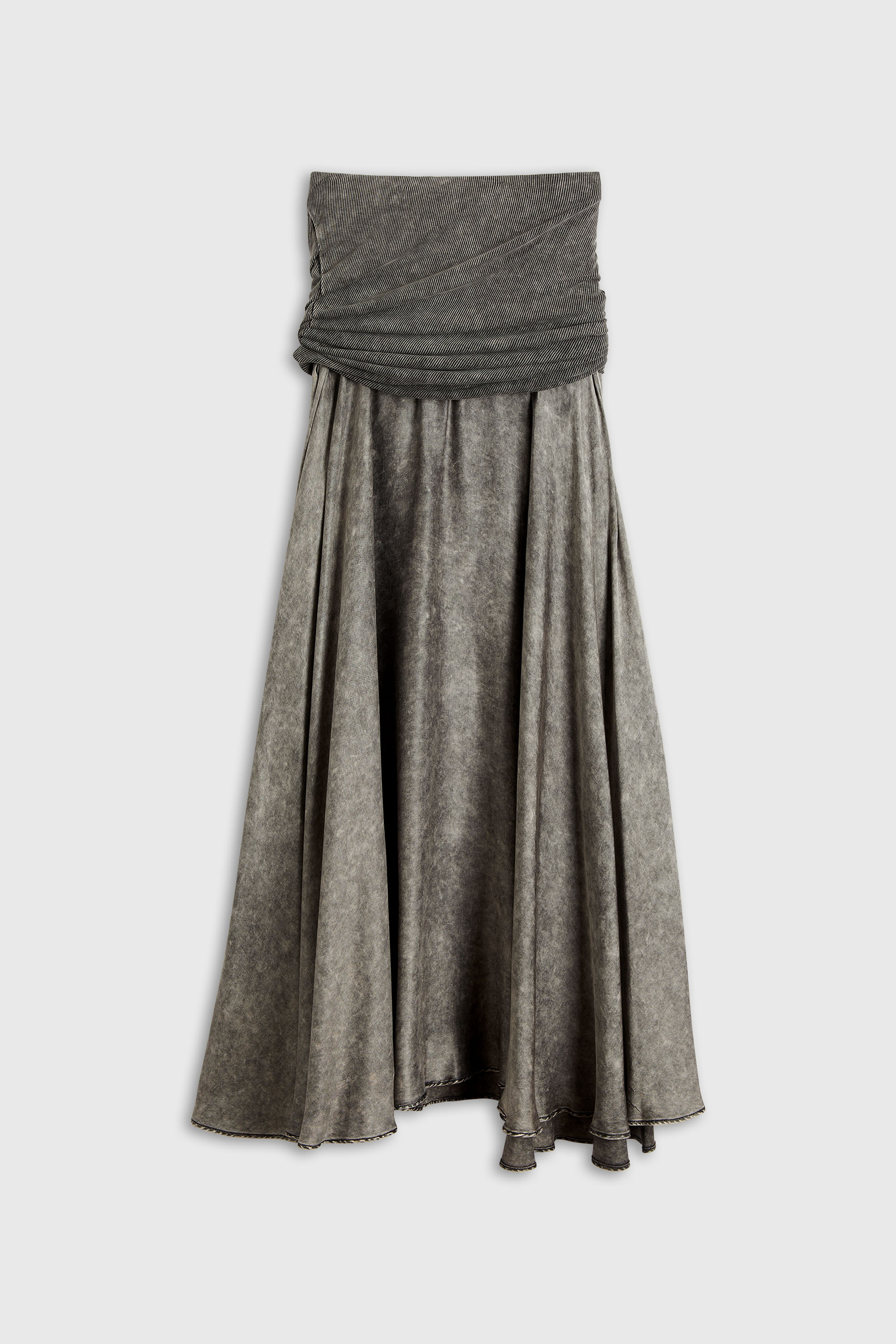 Diesel - O-SYA, Jupe midi avec section de taille torsad&eacute;e Femme in Gris - 2