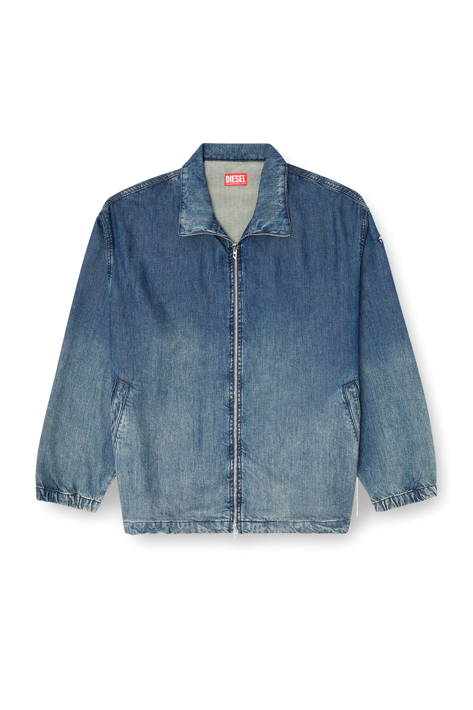 Diesel - D-KRAP-S6, Veste zippée en denim fluide Homme in Bleu - 3