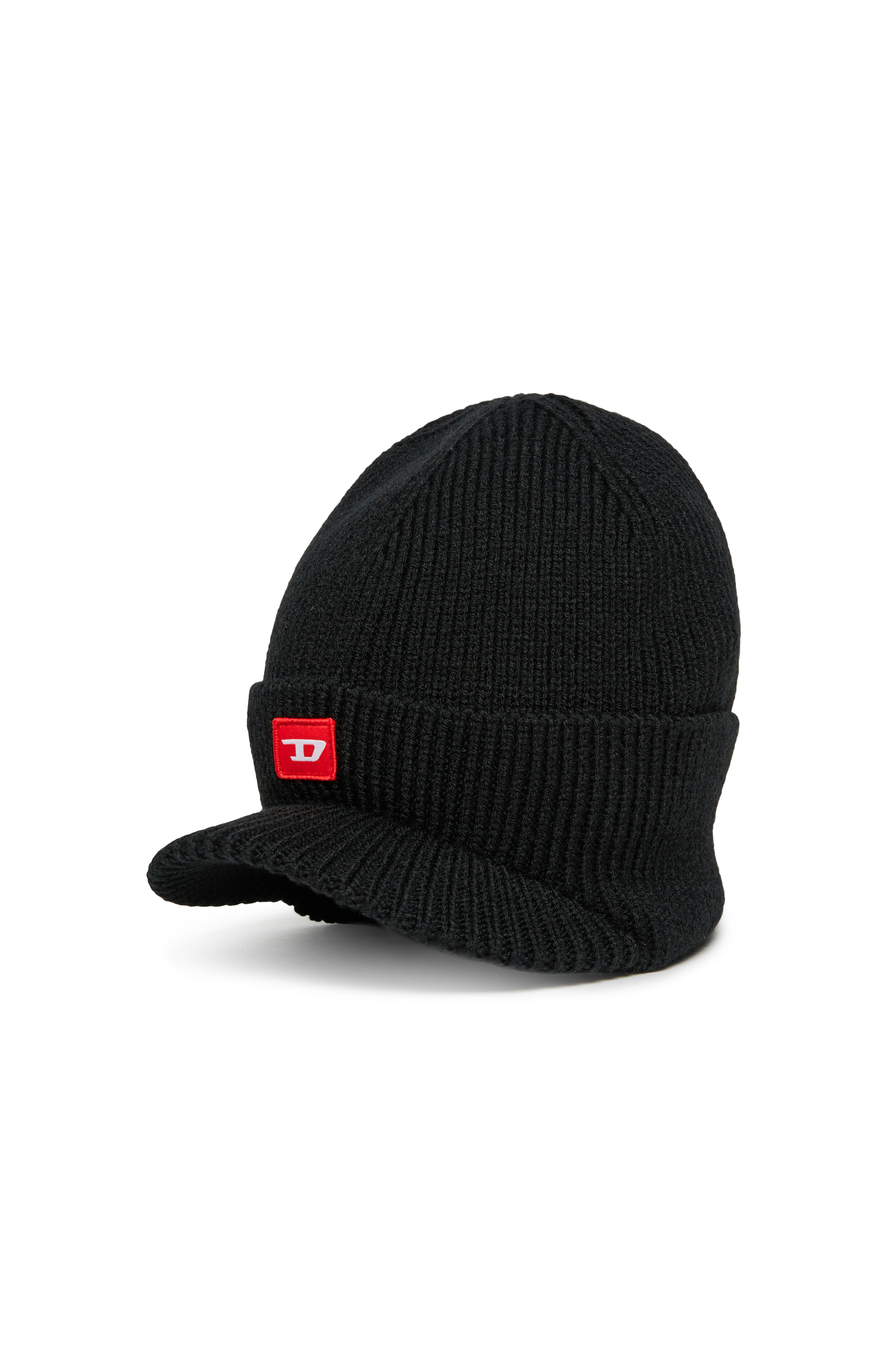 Diesel - FESTIR, Casquette en laine avec visière Homme in Noir - 1