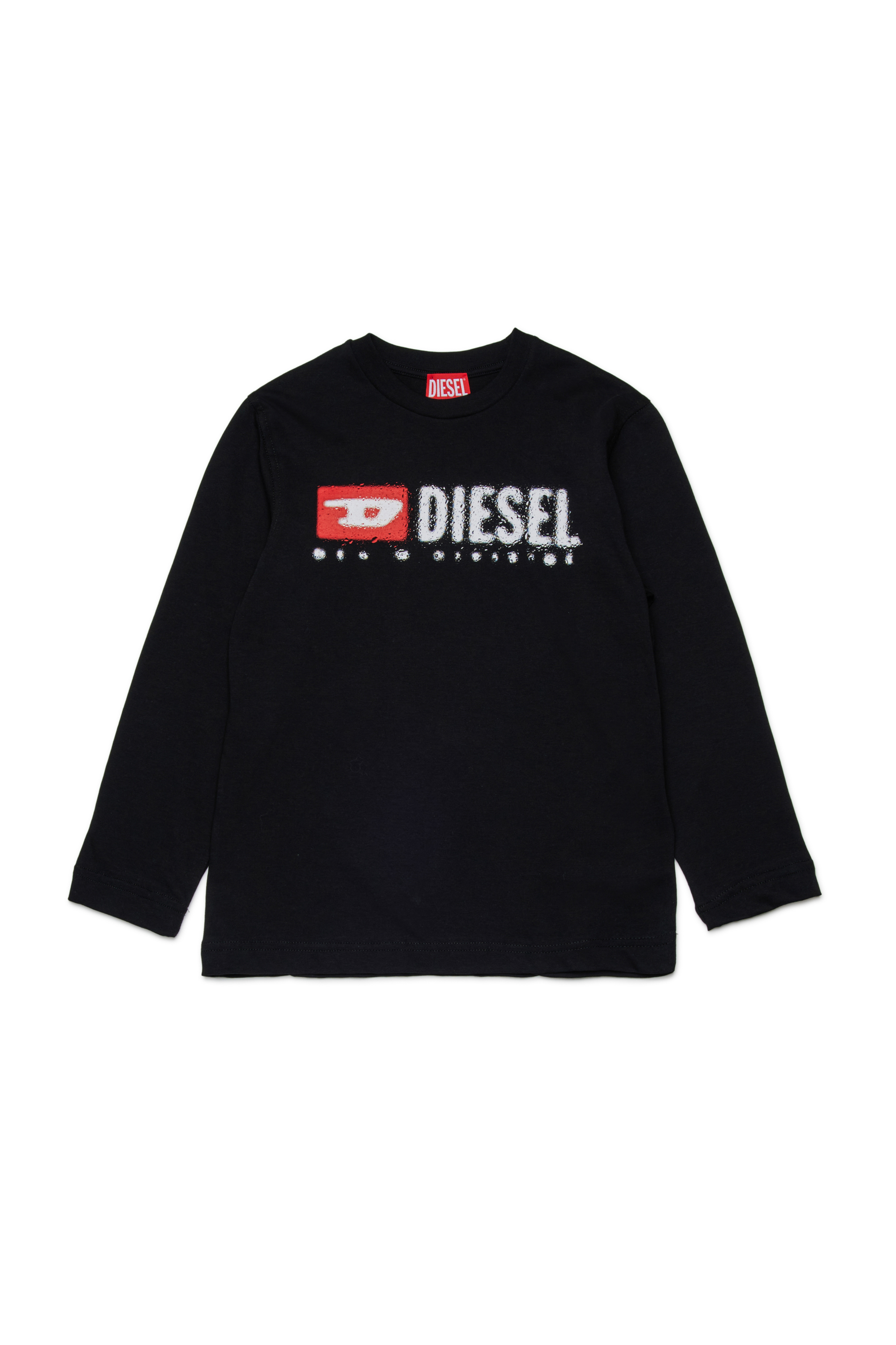 Diesel - TDROPS, T-shirt ras du cou en coton avec logo imprimé Homme in Noir - 1