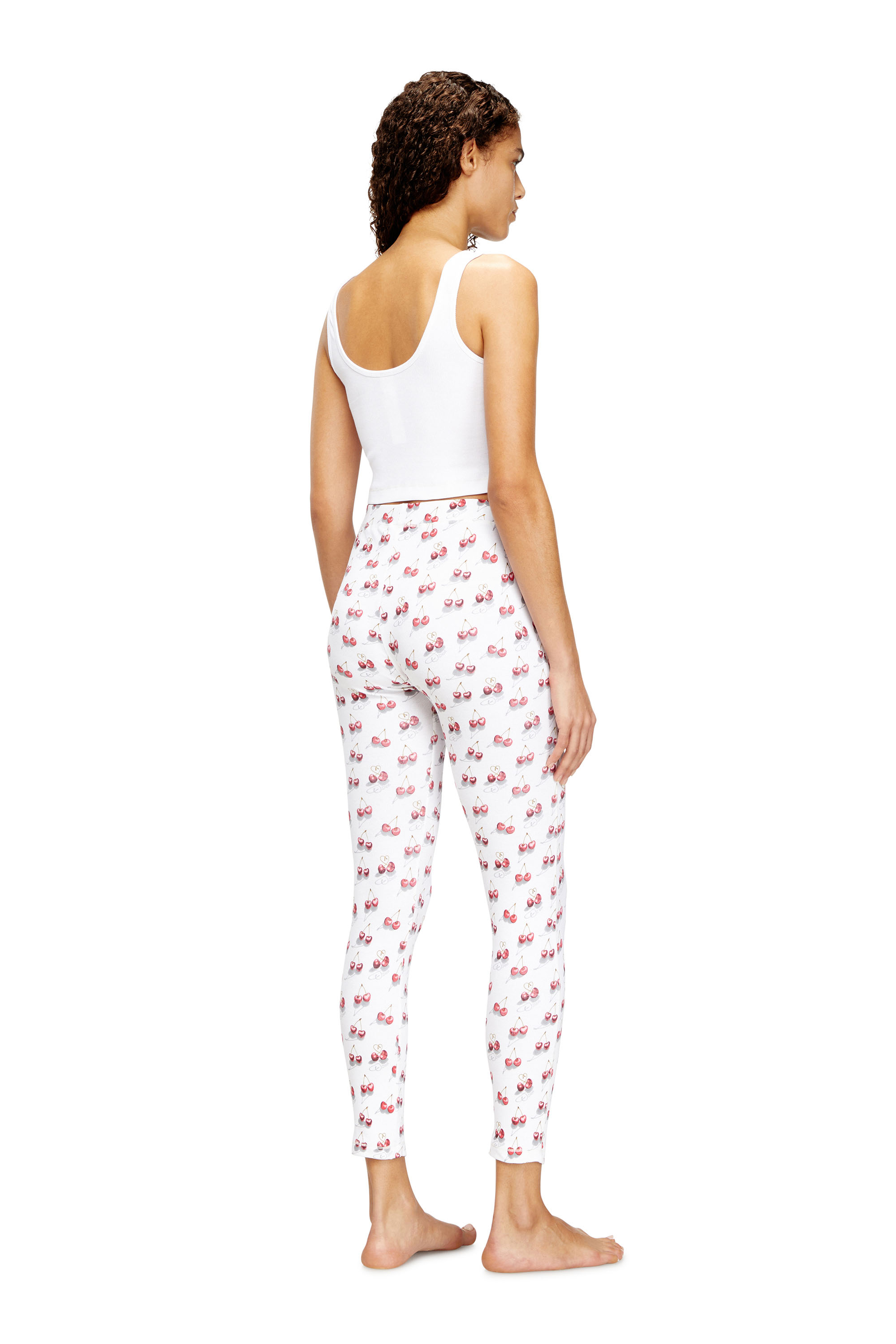 Diesel - SET-ABIGAIL-GFT, Pyjama &agrave; motif cerises en coton stretch Femme in Blanc - 2