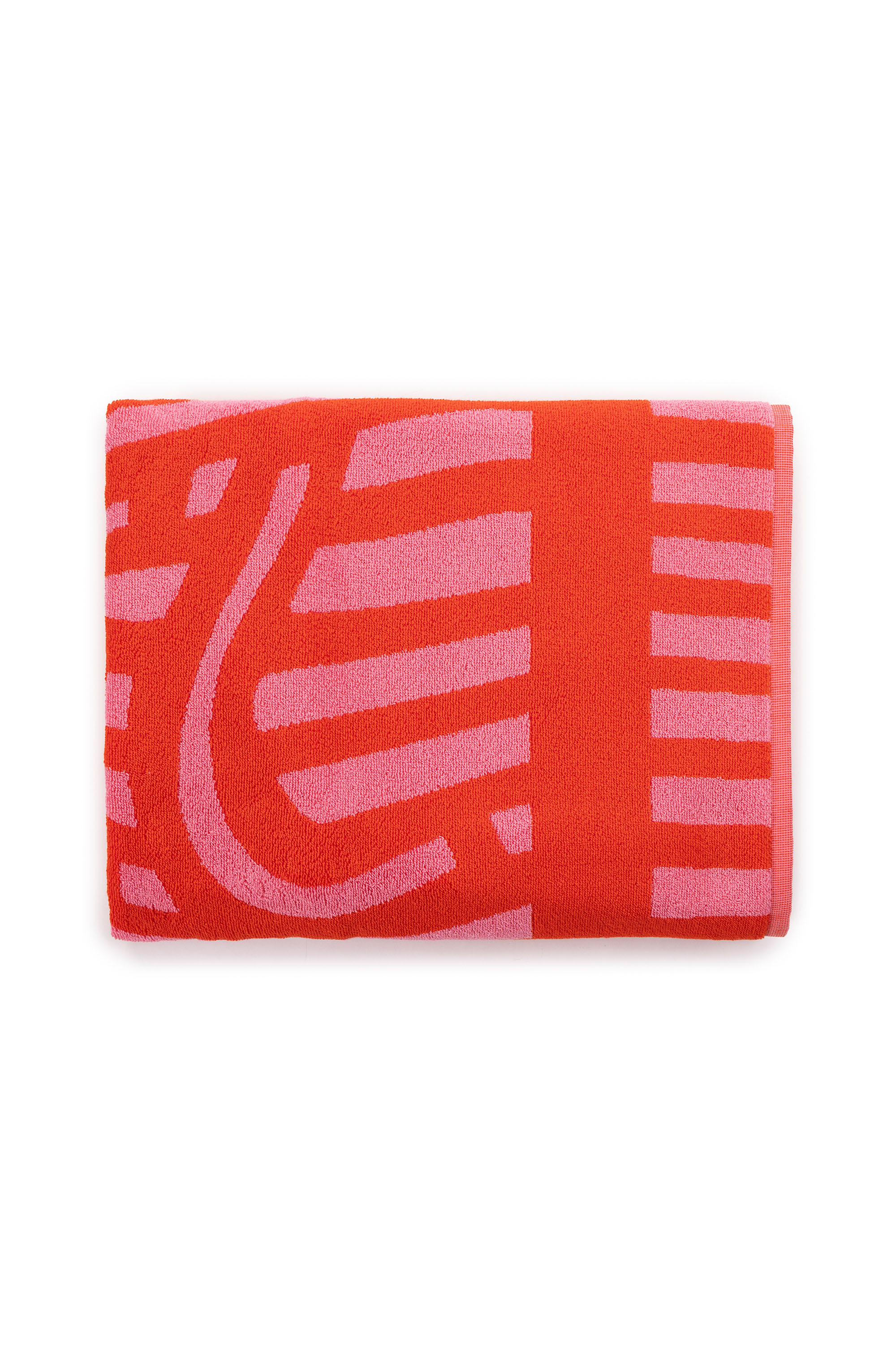 Diesel - 1018163  STRIPES PINK/RED TOWEL, Serviette &eacute;ponge 100x180 cm Mixte in Rouge - 6