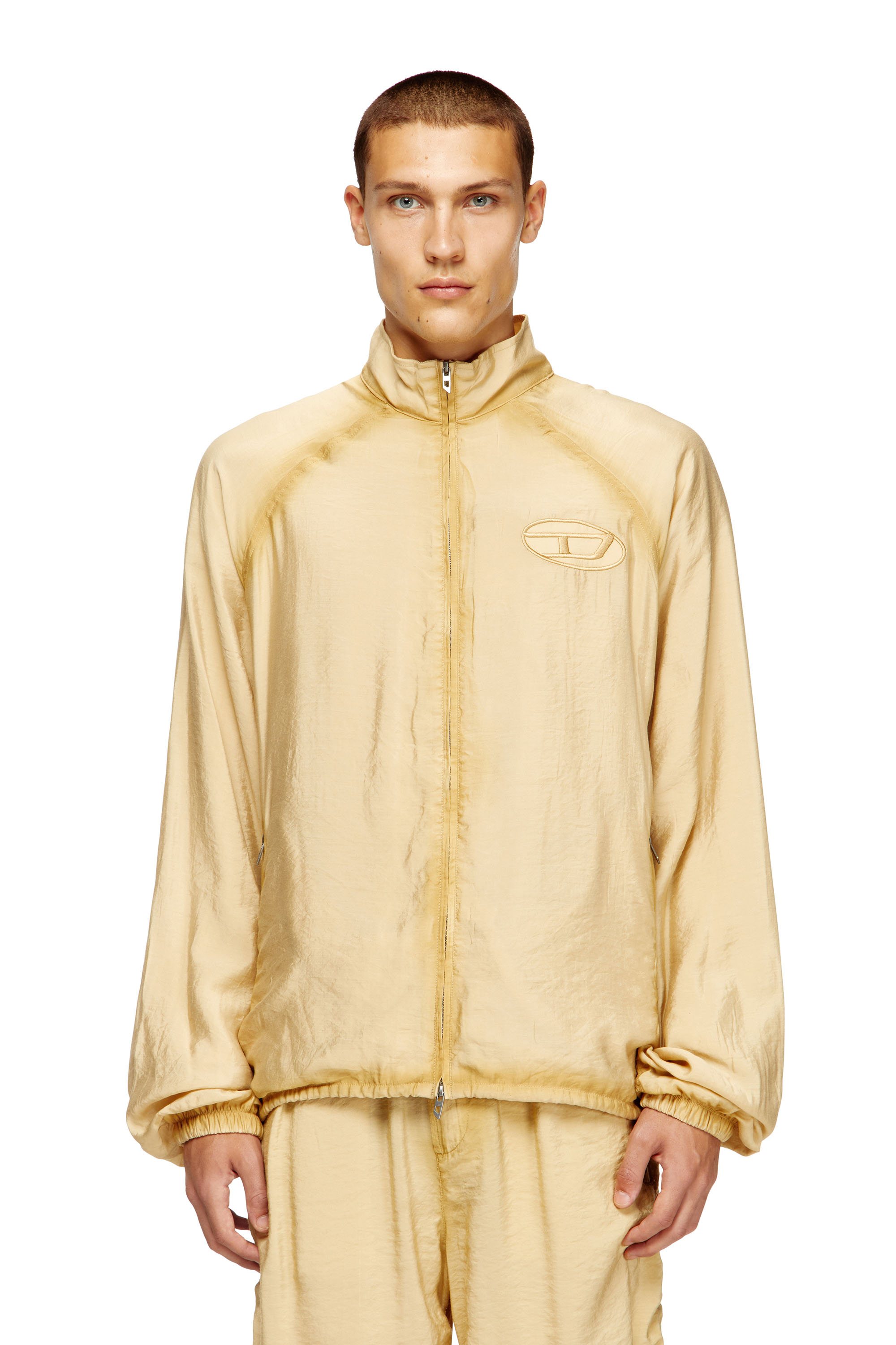 Diesel - J-HENRI-SOUVENIR, Veste de survêtement brodée style souvenir Homme in Beige - 1