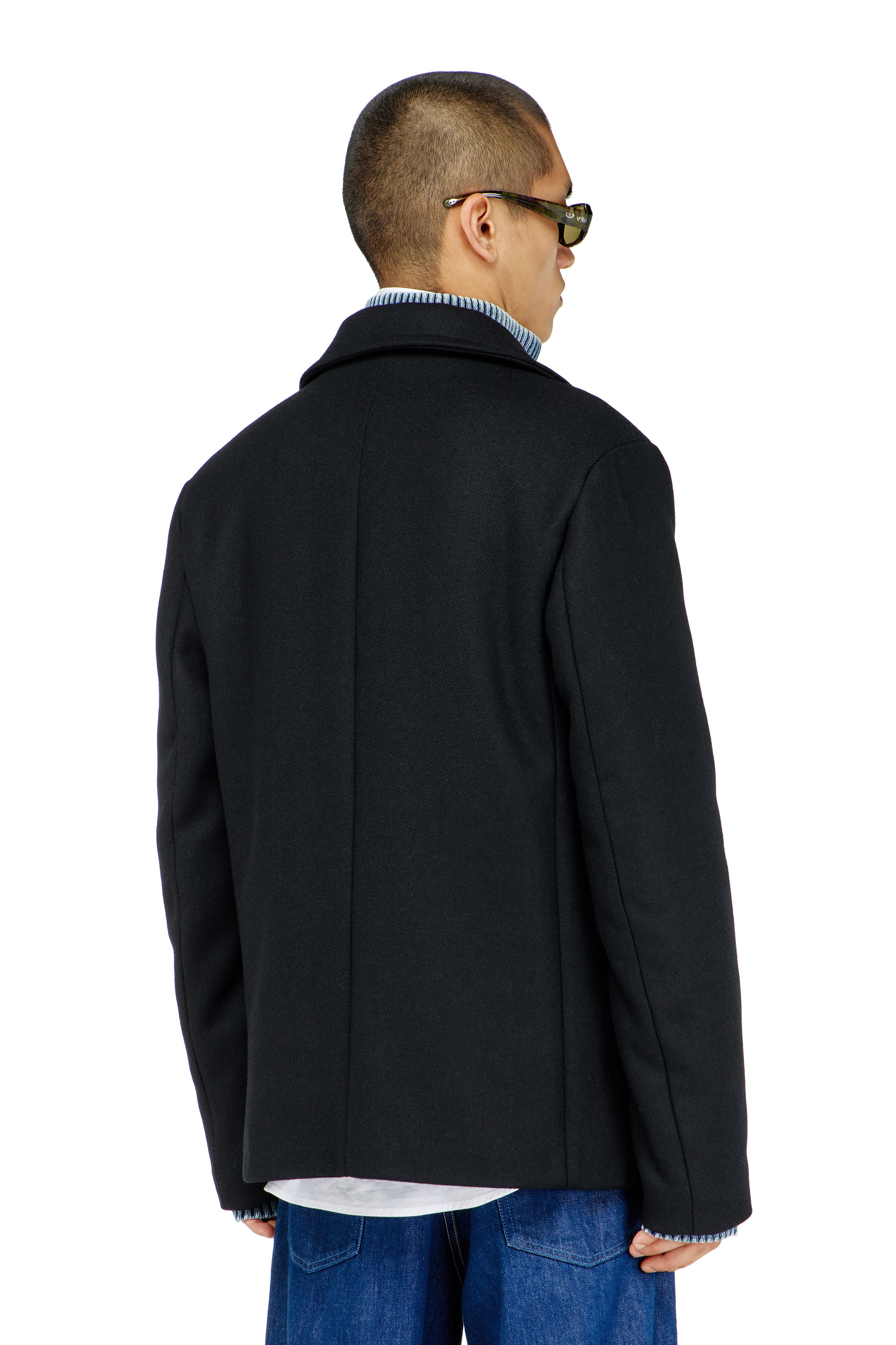 Diesel - W-HALEY-WRD, Caban en m&eacute;lange de laine feutr&eacute;e Homme in Noir - 4