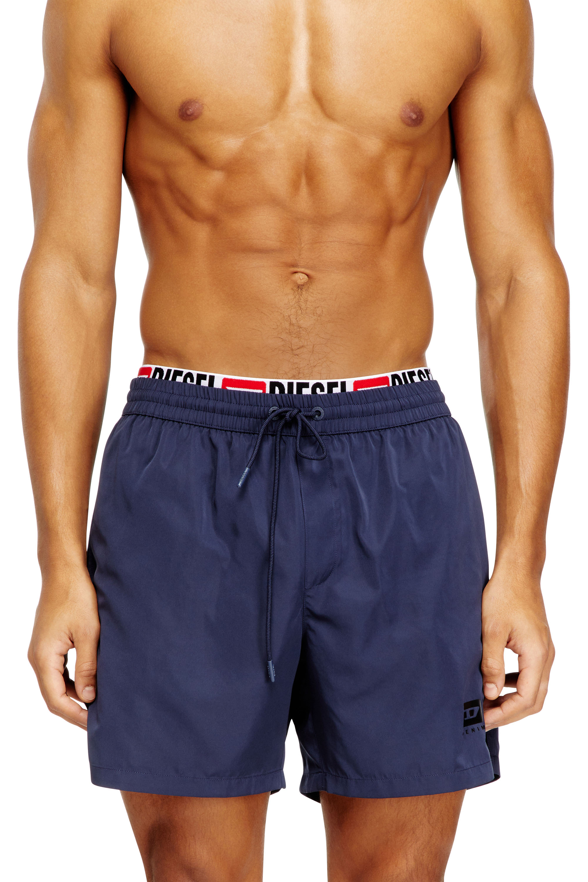 Diesel - VISPER-41-D-CORE, Short de bain mi-long avec imprimé logo Homme in Bleu - 1