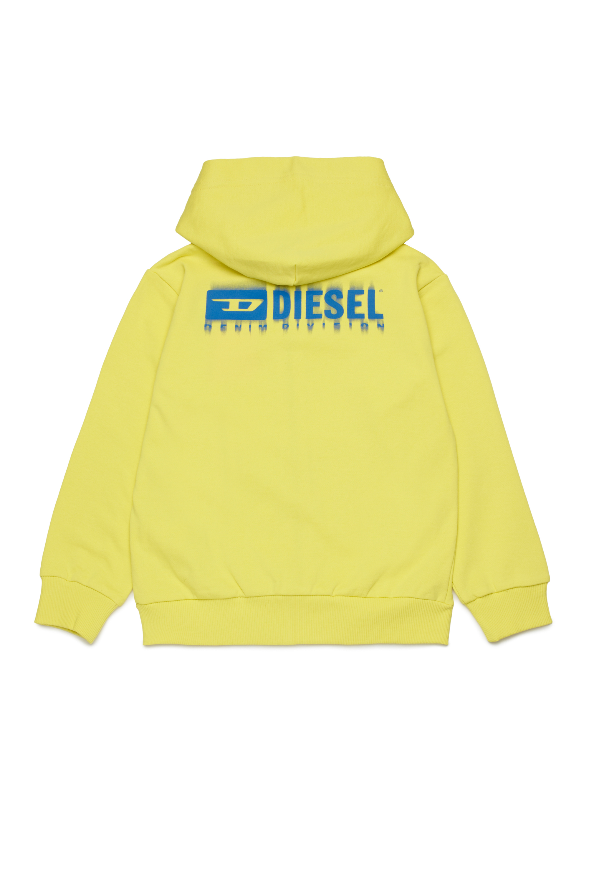 Diesel - SVOUGZIP OVER, Sweat-shirt à capuche zippé avec logo taché Homme in Jaune - 2