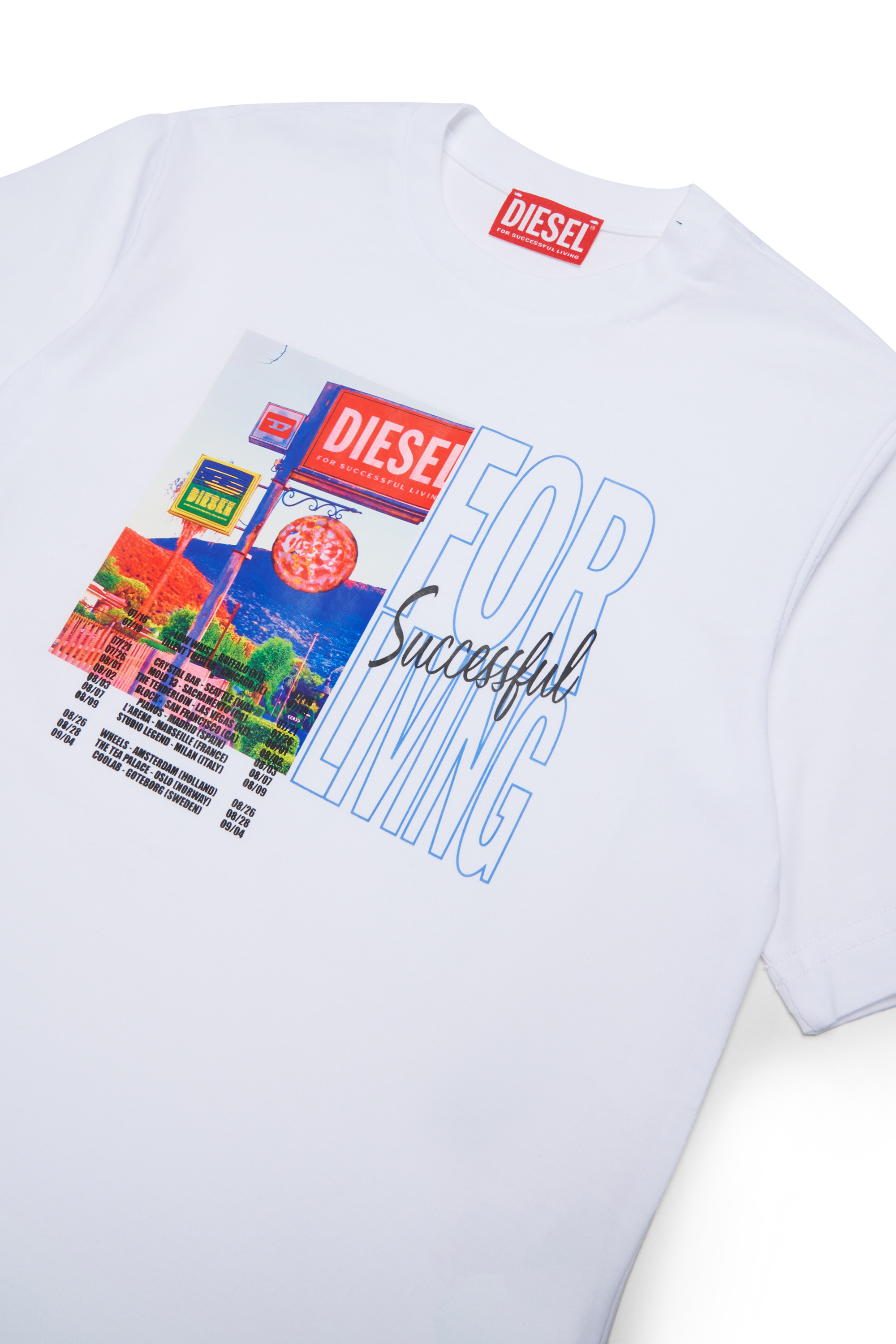 Diesel - TFOR OVER, T-shirt en coton avec photo print Homme in Blanc - 3