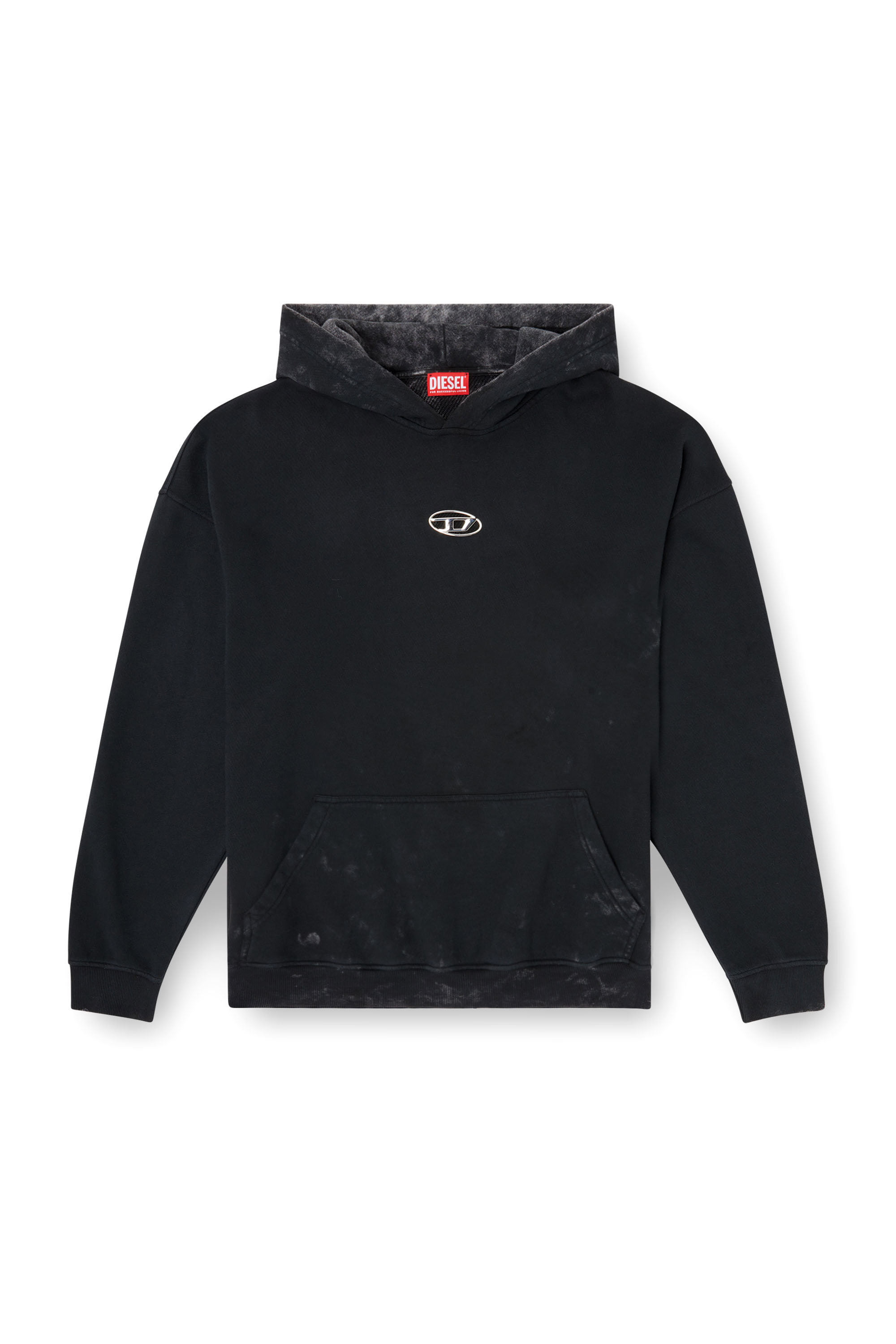 Diesel - S-BOXT-HOOD-T10, Sweat-shirt à capuche avec cut-out Oval D en métal Homme in Noir - 3