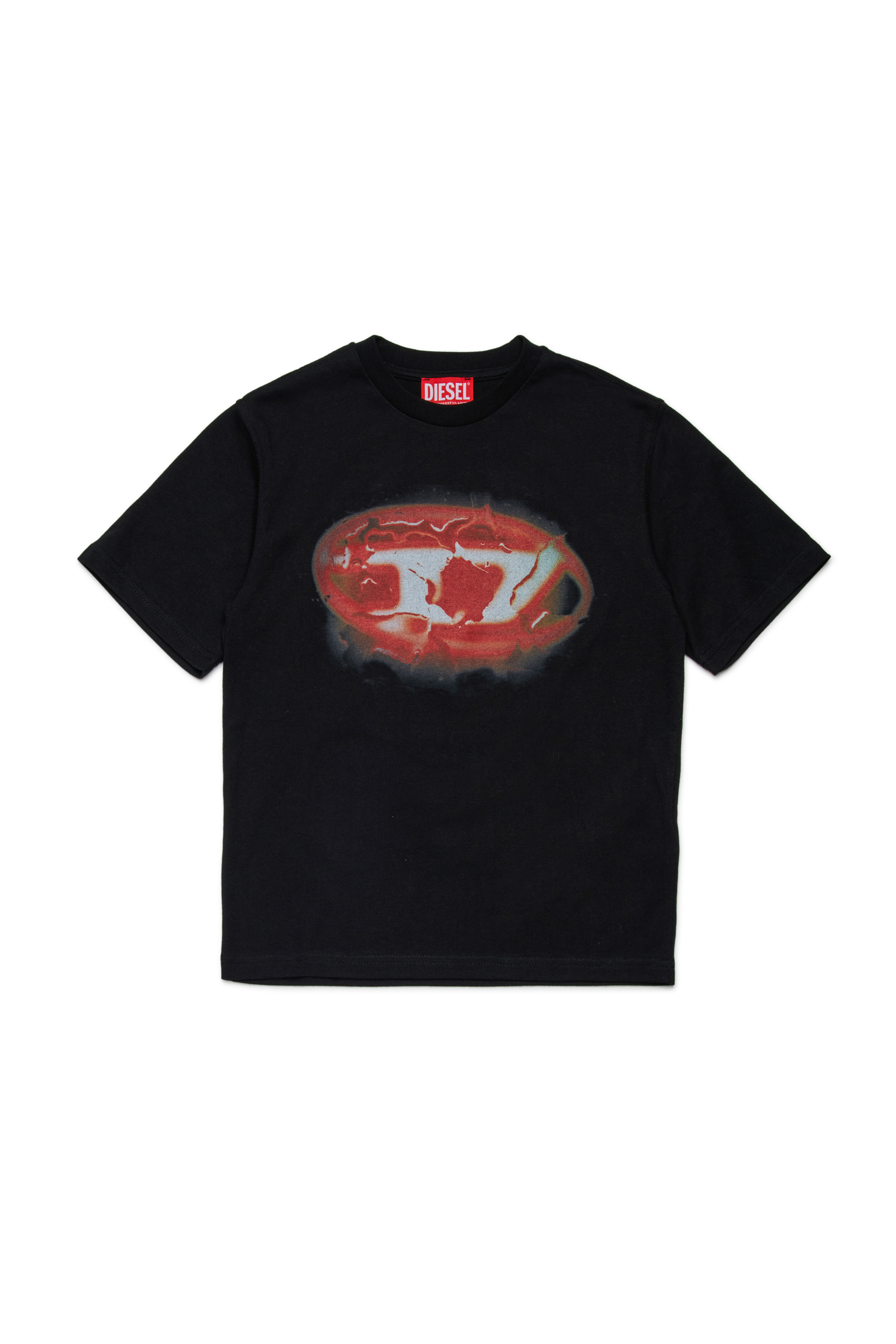 Diesel - TBOXTK3 OVER, T-shirt en coton avec imprimé graphique Homme in Noir - 1