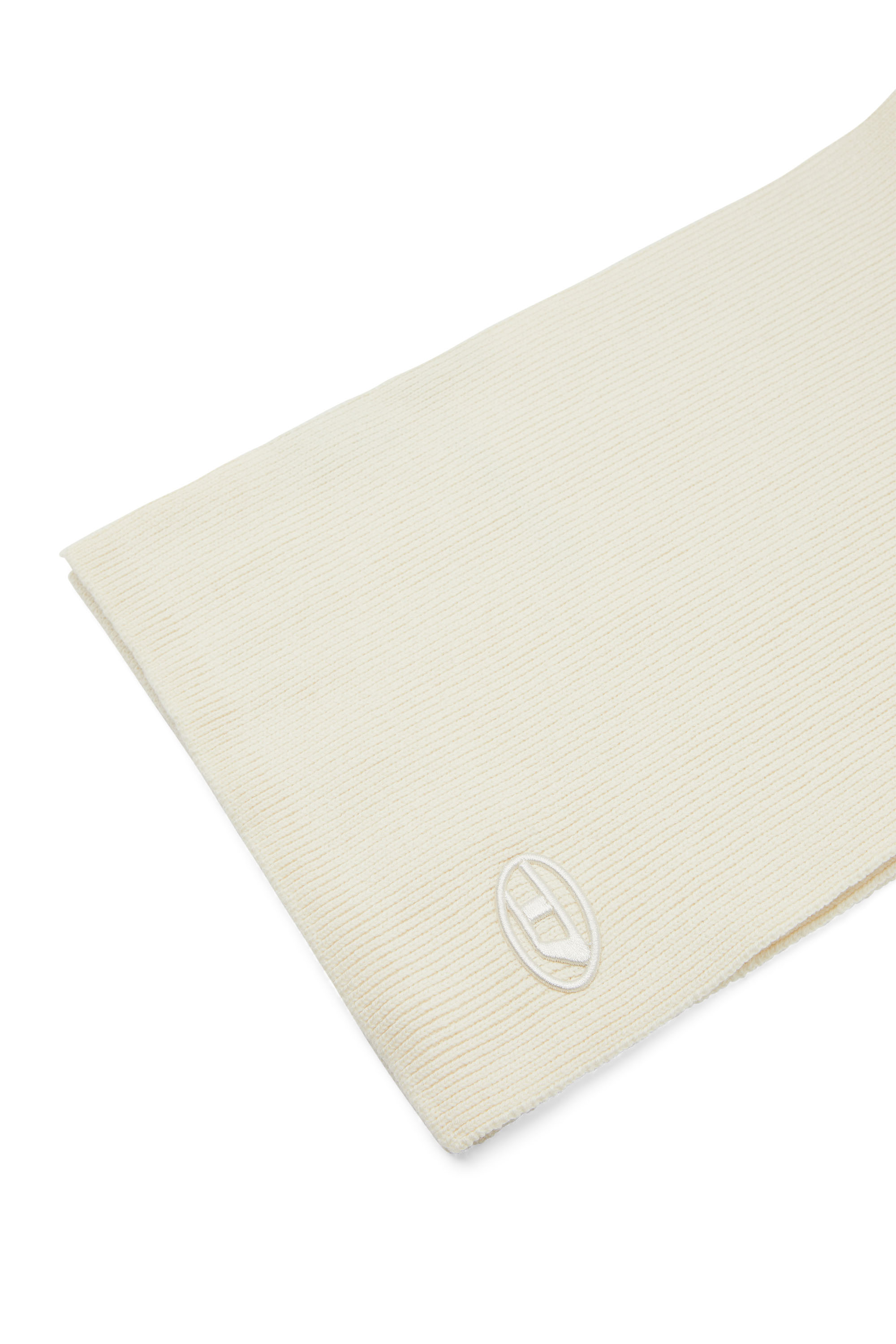 Diesel - K-CODER SCARF, &Eacute;charpe en laine m&eacute;lang&eacute;e et c&ocirc;tel&eacute;e Mixte in Blanc - 4