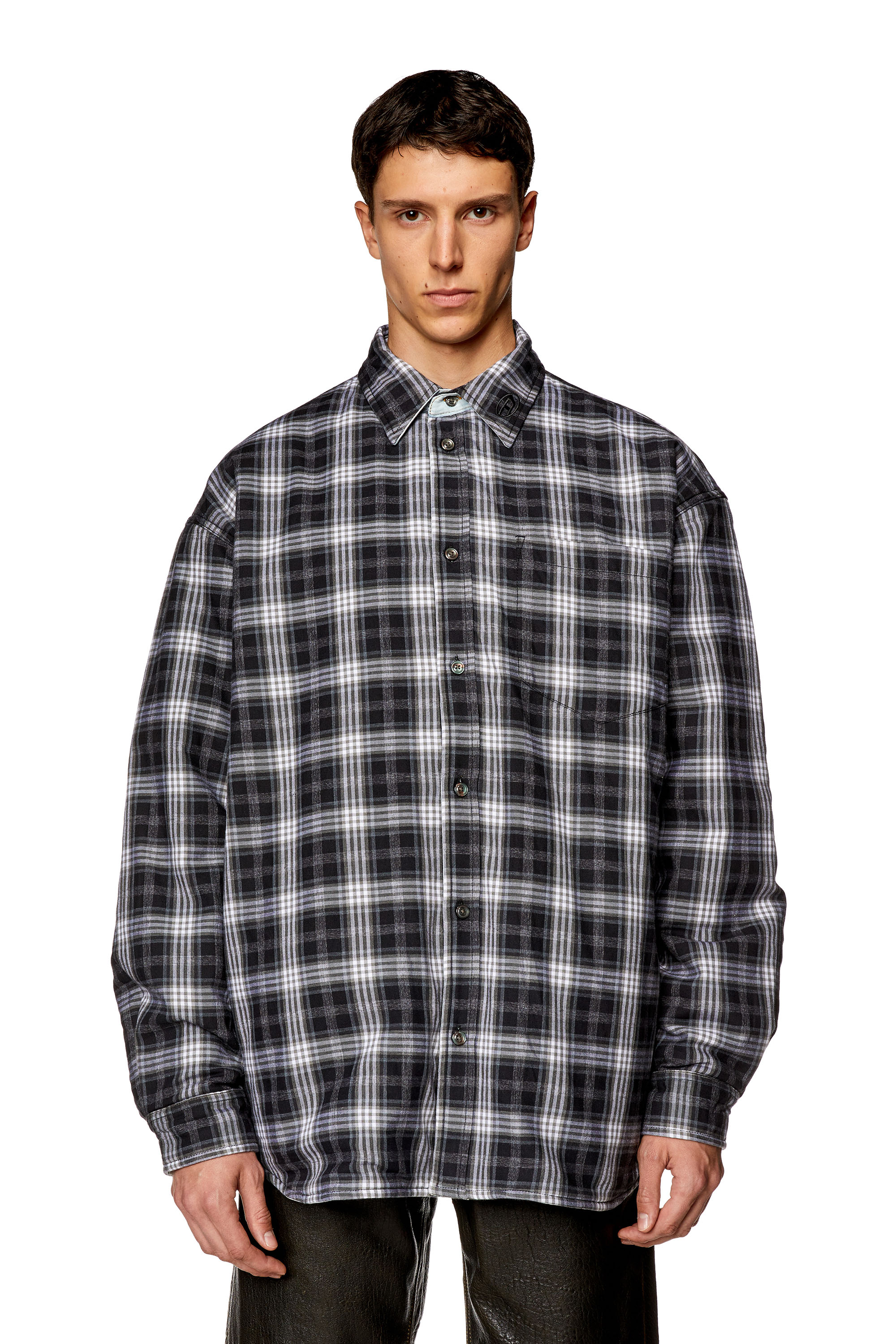 Diesel - S-DEWNY-DOUBLE-CHECK-A, Man Reversible padded overshirt in Multicolor - Image 6