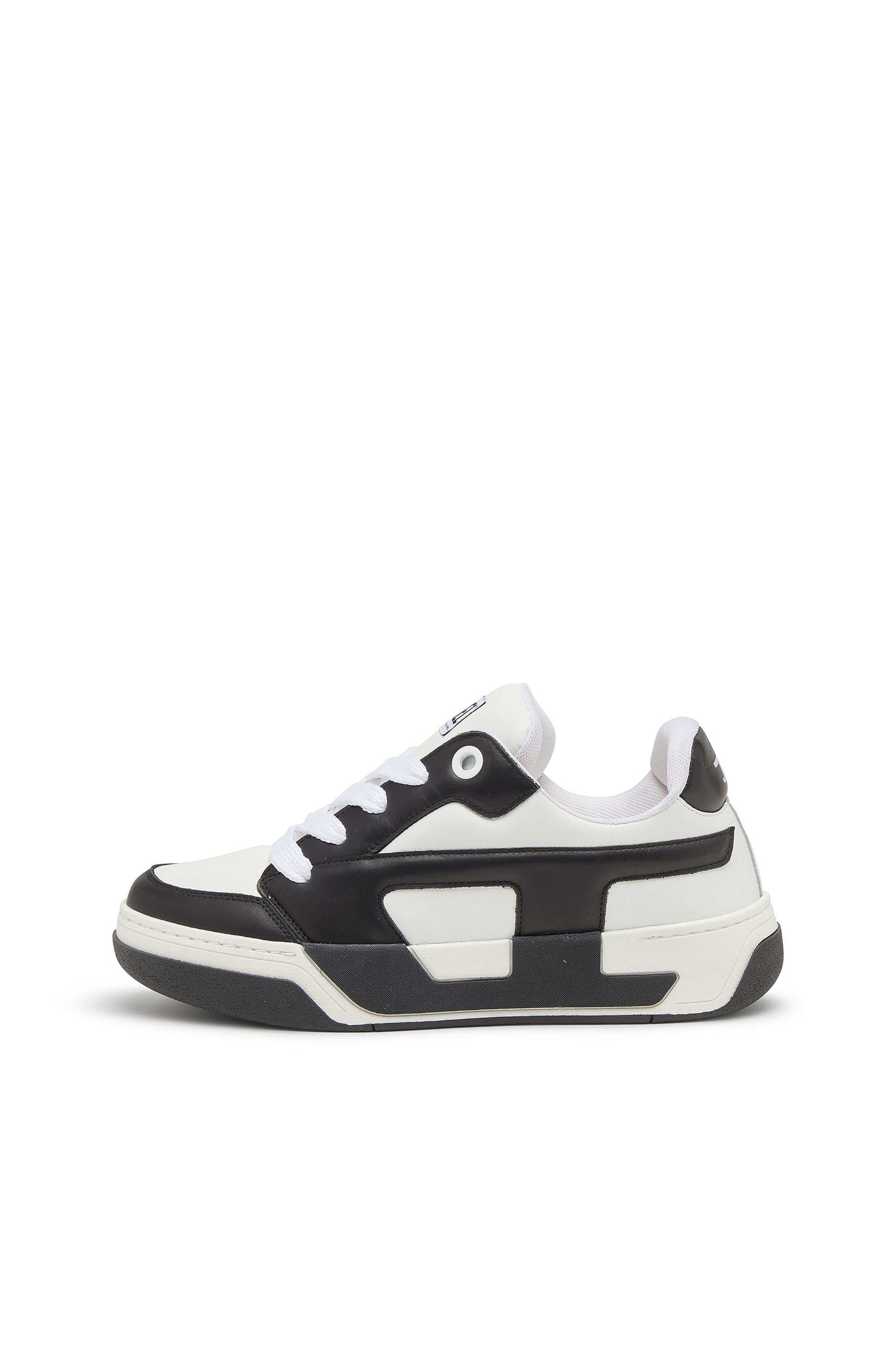 Diesel - S-D-OLLIE LOW, D-Ollie-Baskets en cuir bicolore Homme in Blanc - 2