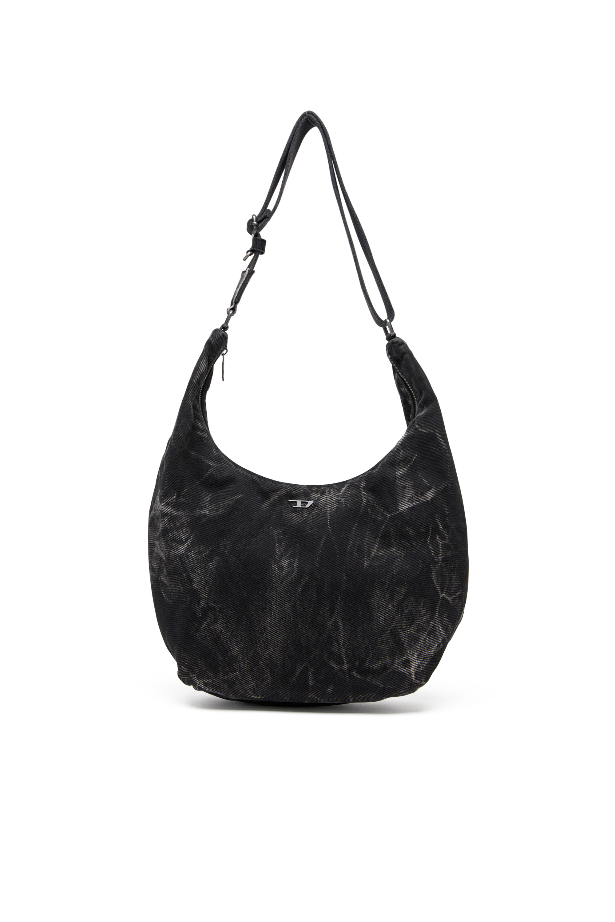 Diesel - RAVE HOBO X, Rave - Sac hobo en denim avec fermeture éclair Mixte in Noir - 1