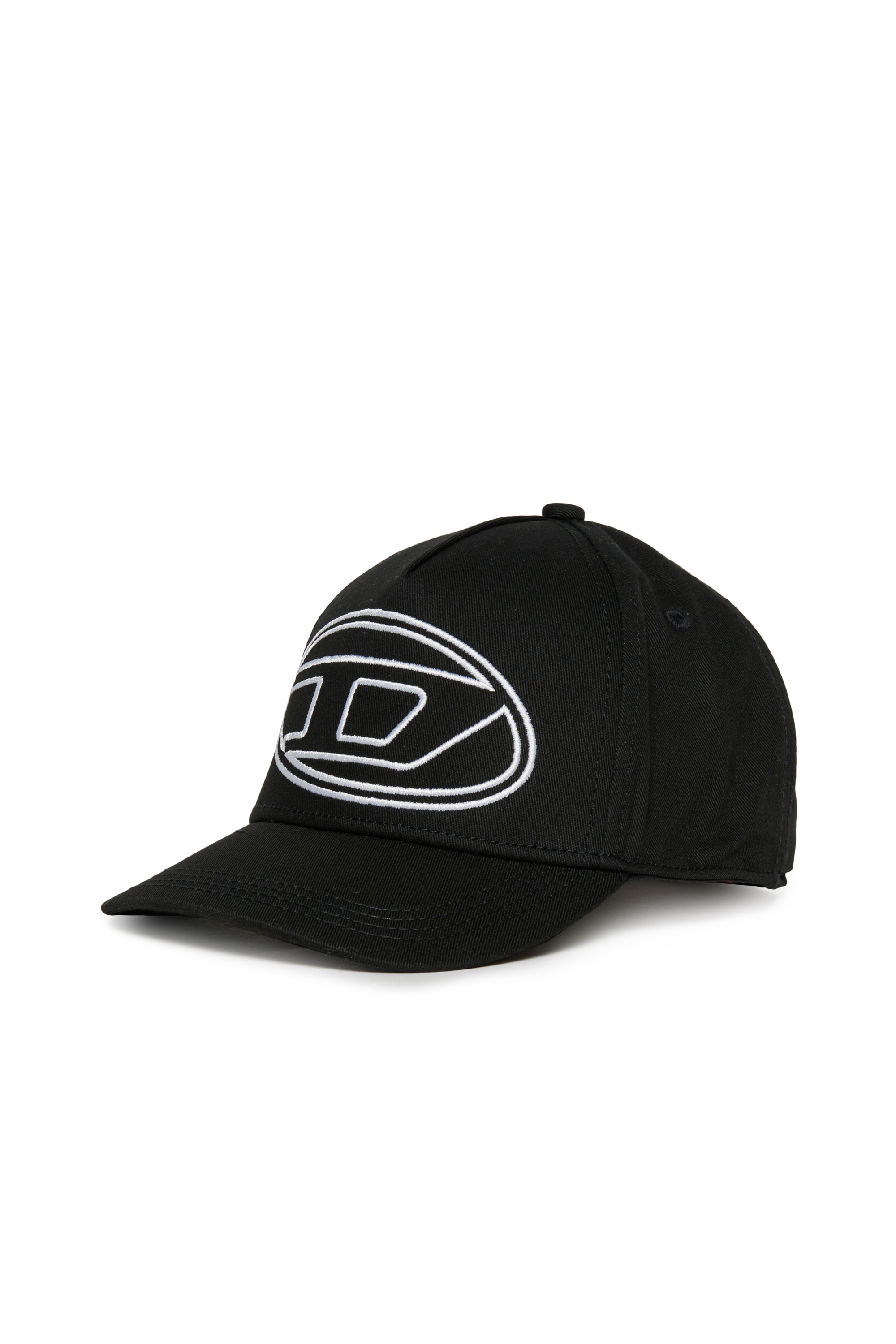 Diesel - FRENDIL, Casquette de baseball avec broderie Oval D Homme in Noir - 1