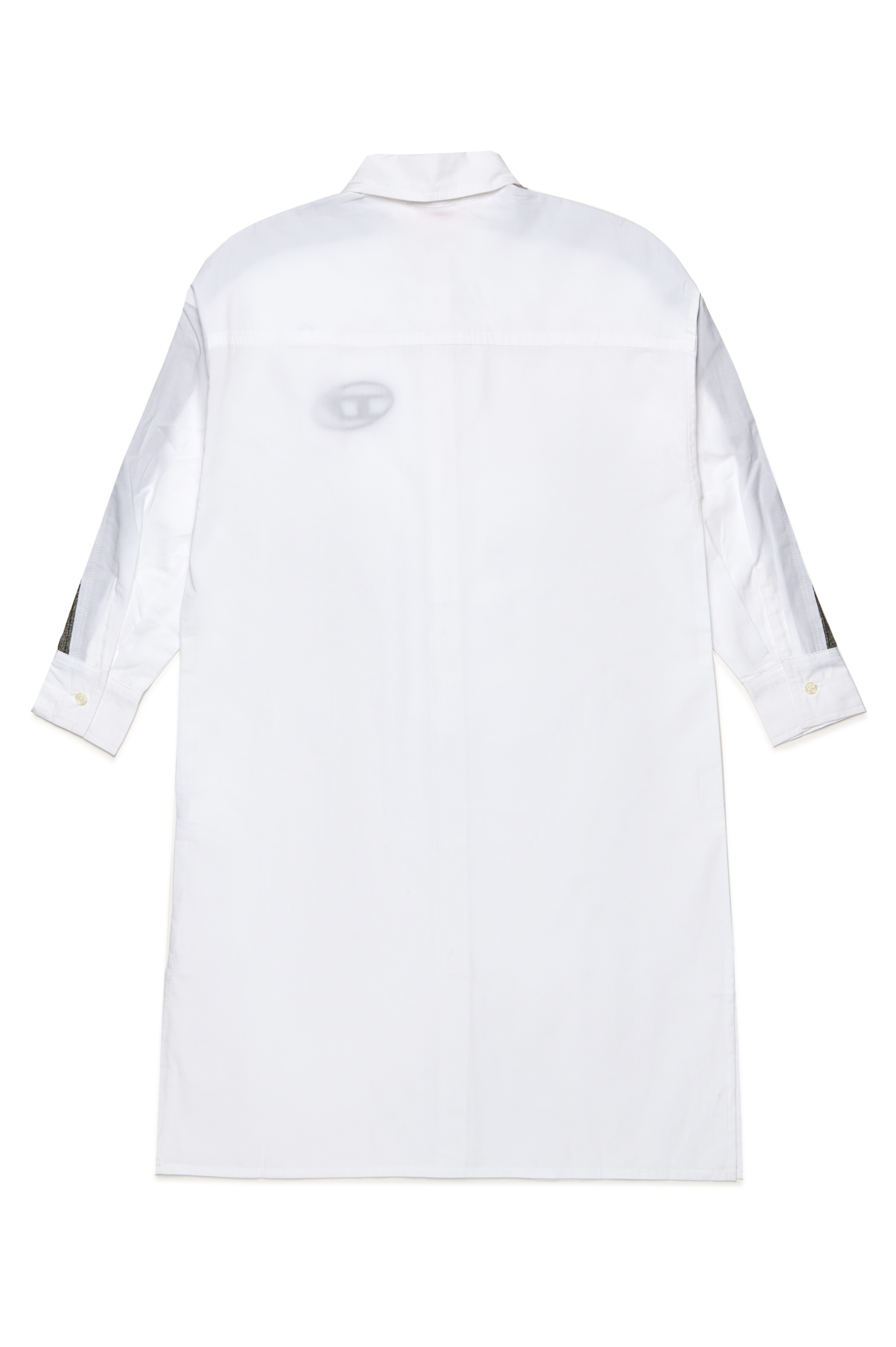 Diesel - DLUN, Robe chemise avec bandes en denim Femme in Blanc - 2