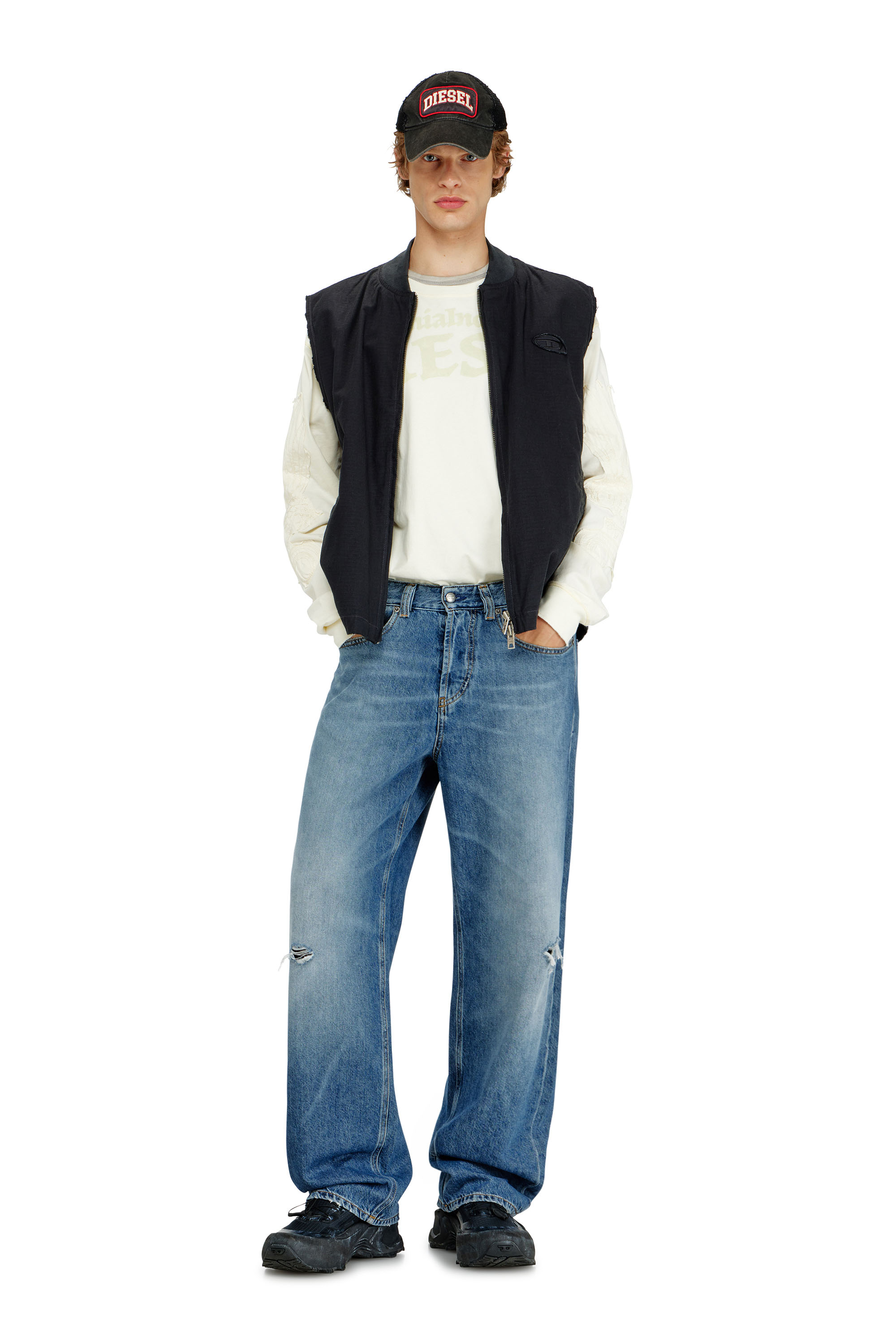 Diesel - Relaxed Jeans 2001 D-Macro 09P61 Homme, Bleu moyen - Image 4