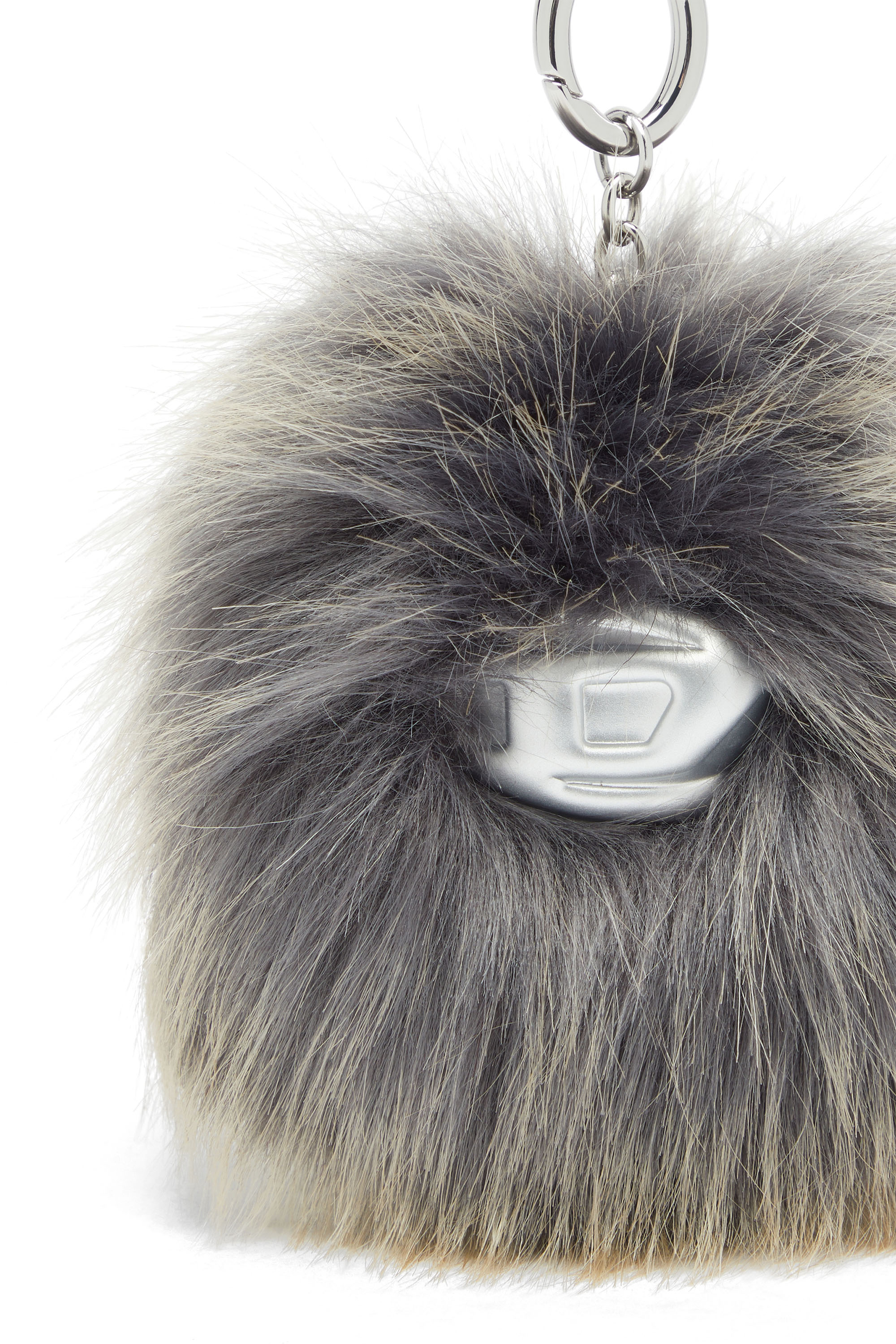 Diesel - MONSTER, Porte-cl&eacute;s en fourrure avec pendentif Mixte in Gris - 2