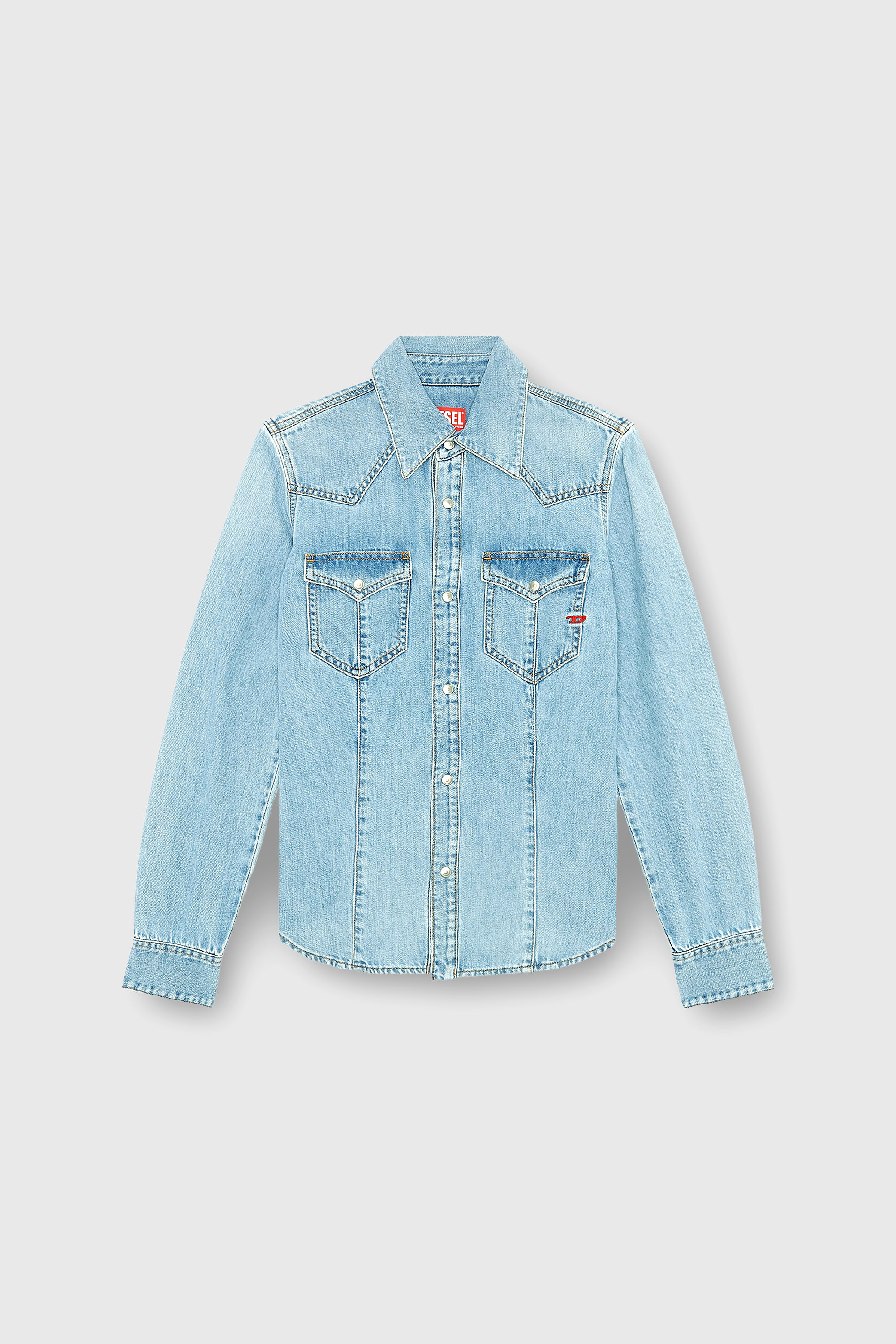 Diesel - DE-WAVES, Chemise western en denim Femme in Bleu - 2