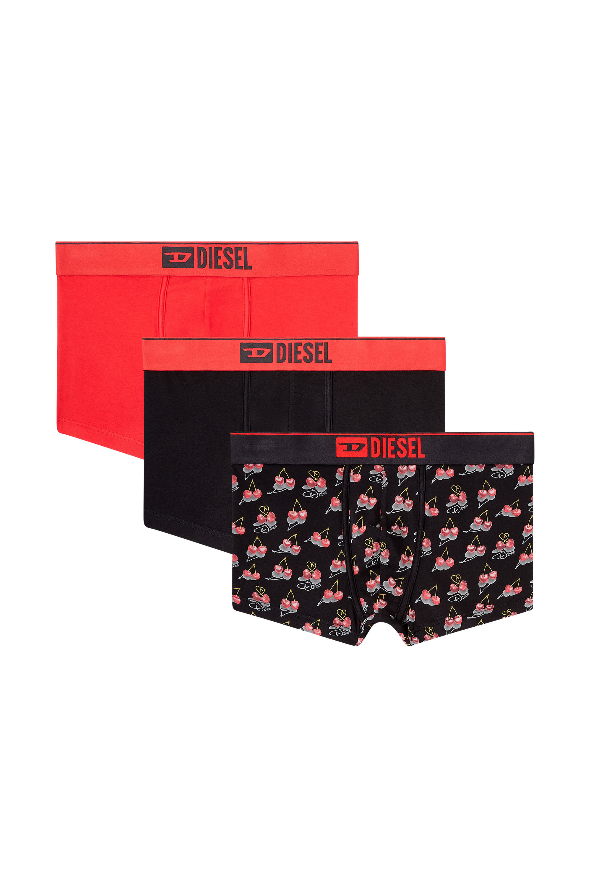 Diesel - DAMIEN-GFT-3PACK, Lot de 3 boxers imprimé cœurs et cerises Homme in Polychrome - 1