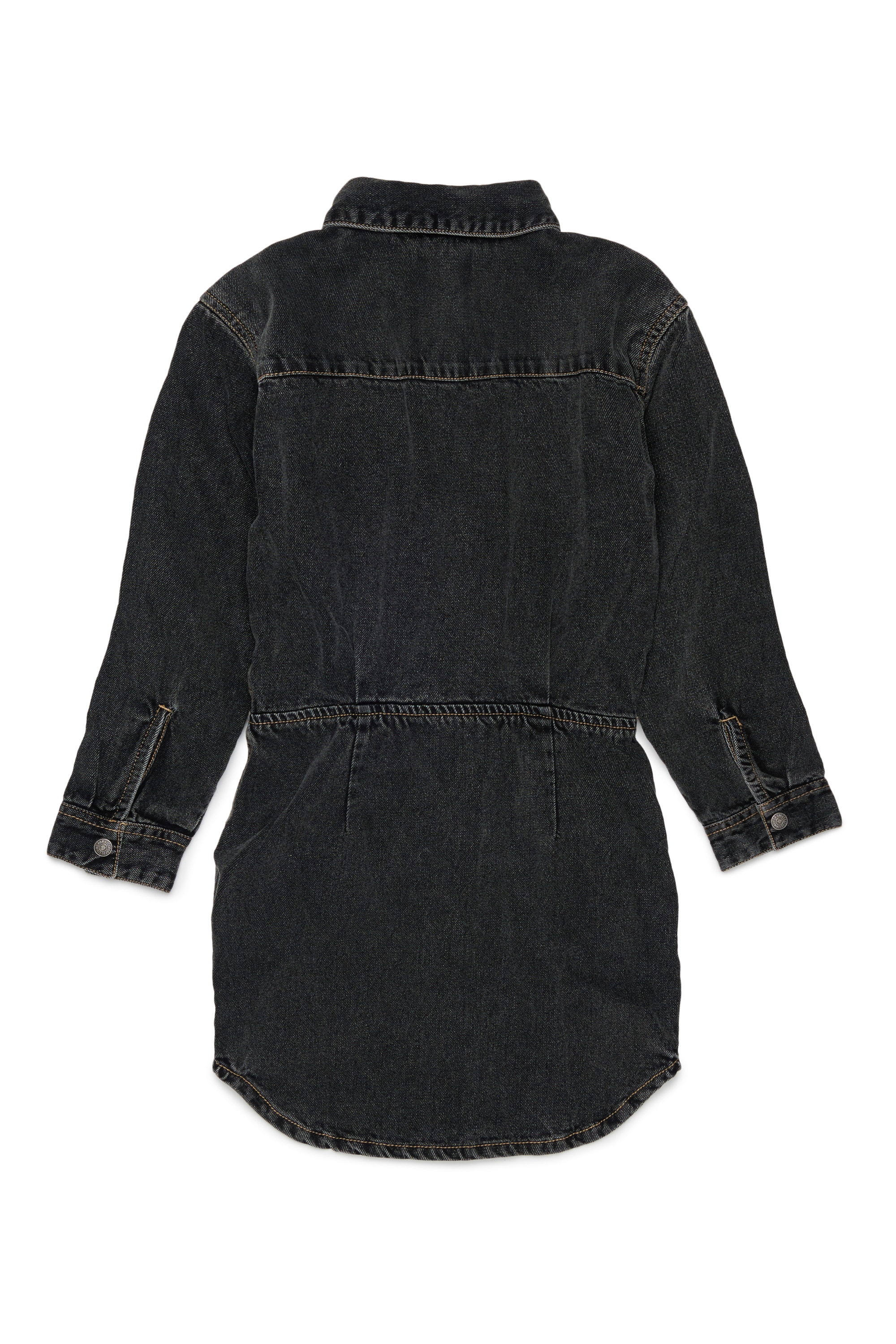 Diesel - DESUSY, Robe-chemise en denim avec ceinture nou&eacute;e &agrave; la taille Femme in Noir - 2