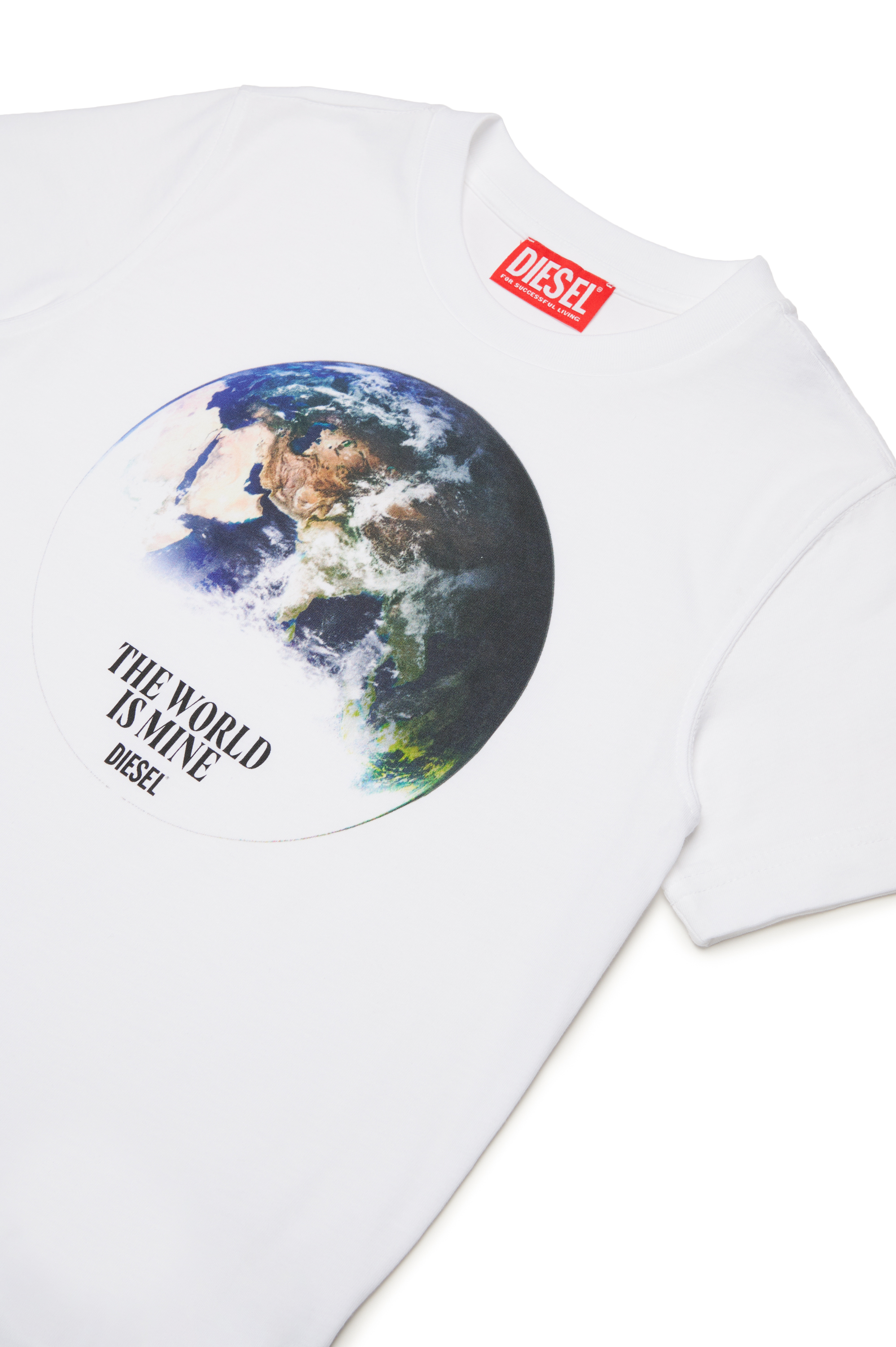 Diesel - TDIEGORL4, Homme T-shirt avec logo globe in Blanc - Image 3