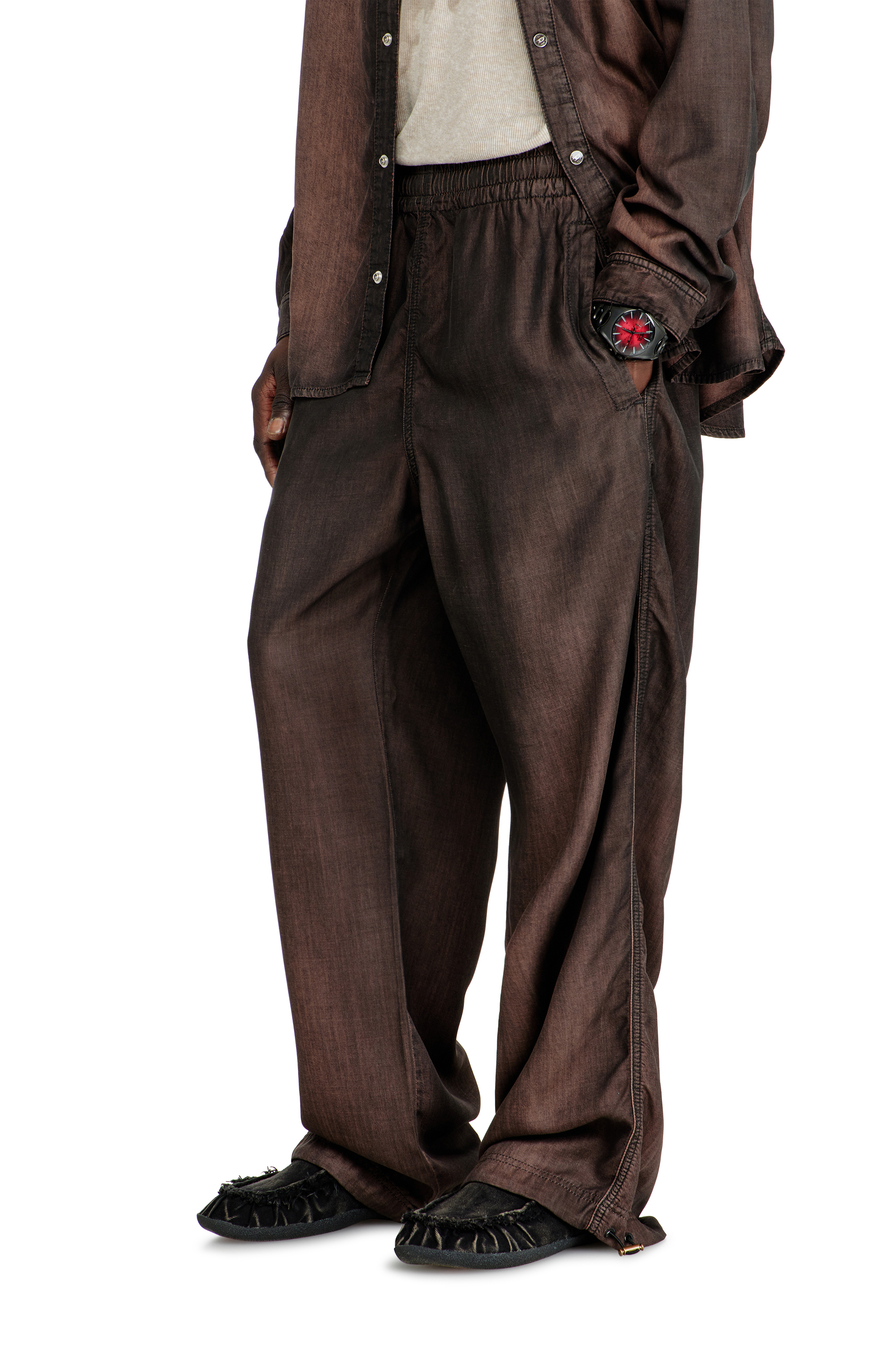 Diesel - Relaxed Jeans D-Roder 068YF Mixte, Marron Fonc&eacute; - Image 7