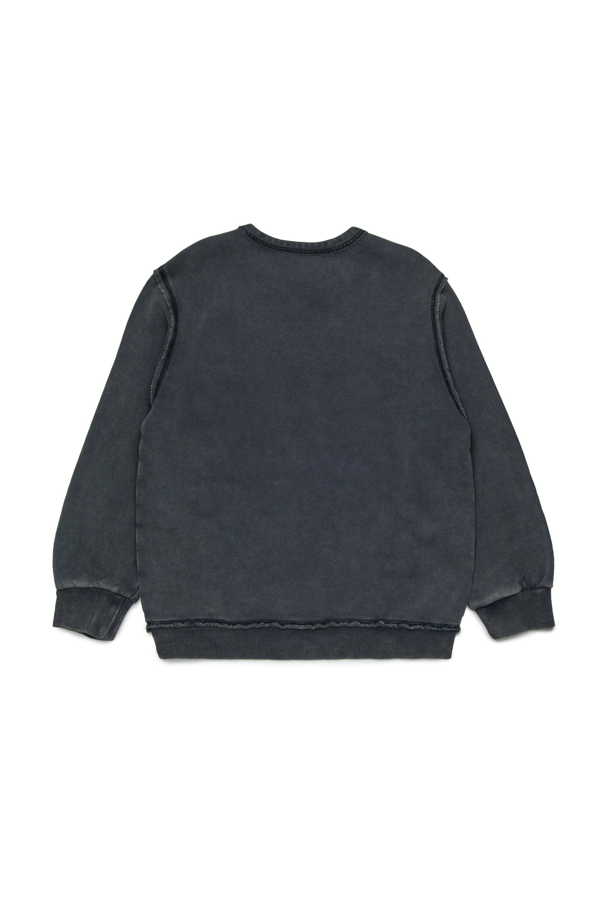 Diesel - SBOXTRAW OVER, Sweat en coton avec logo en relief Homme in Noir - 2