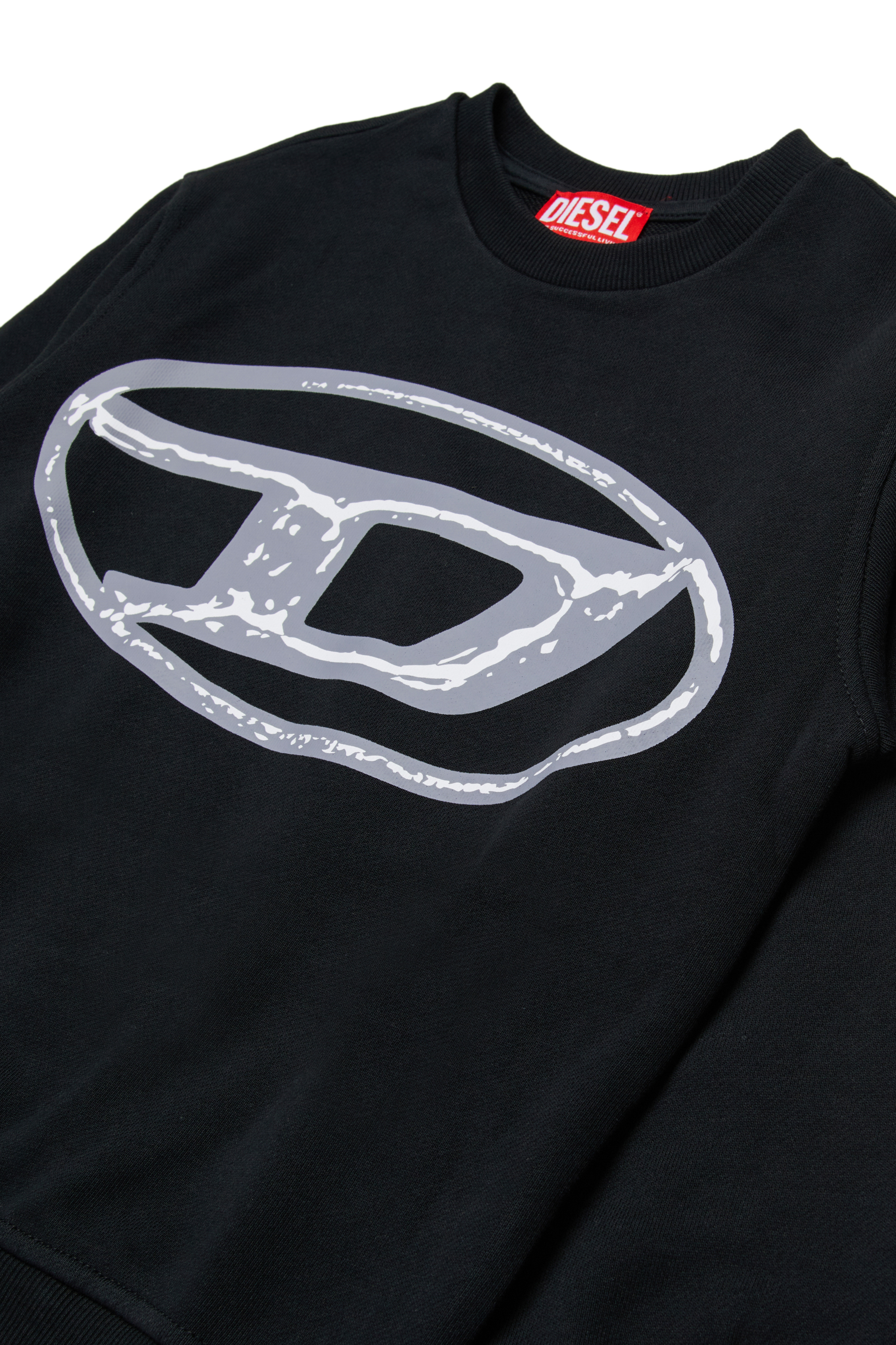 Diesel - SBONNIE OVER, Sweatshirt en coton avec logo Oval D Homme in Noir - 3