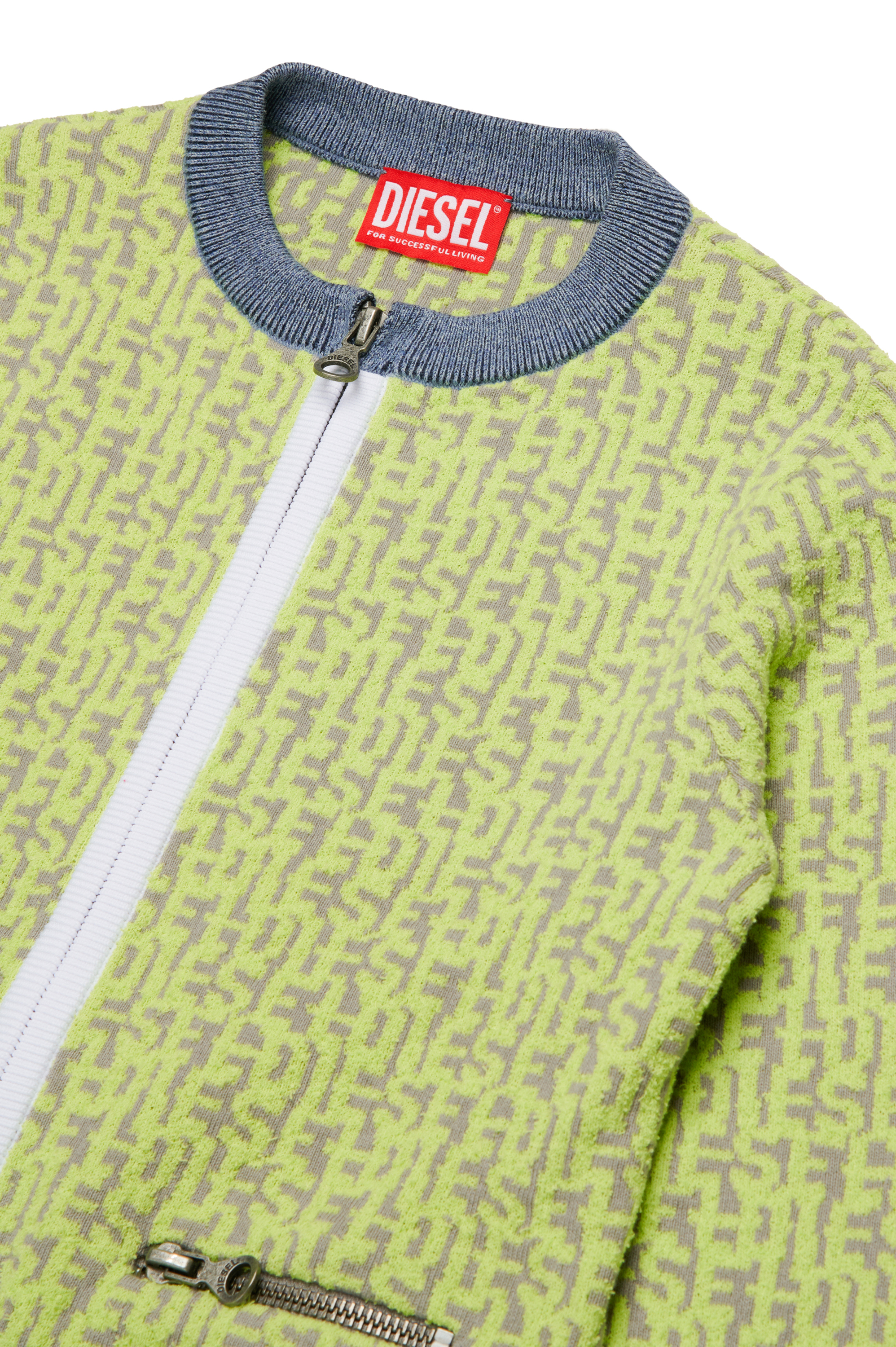 Diesel - KALLORCA, Cardigan en jacquard Monogram Femme in Jaune - 3