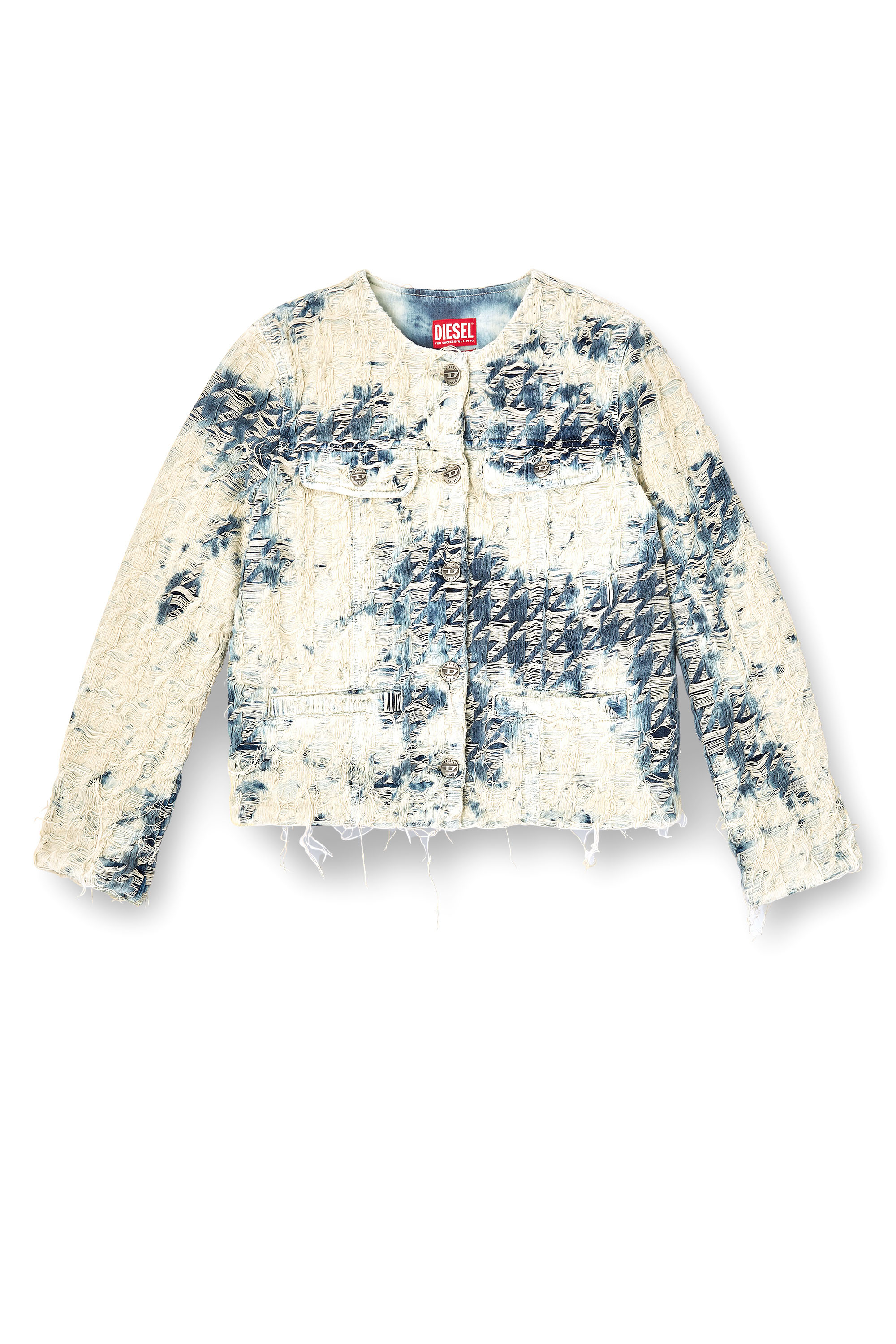 Diesel - DE-GRAFY-FSH, Veste en denim tissé pied-de-poule Femme in Polychrome - 2