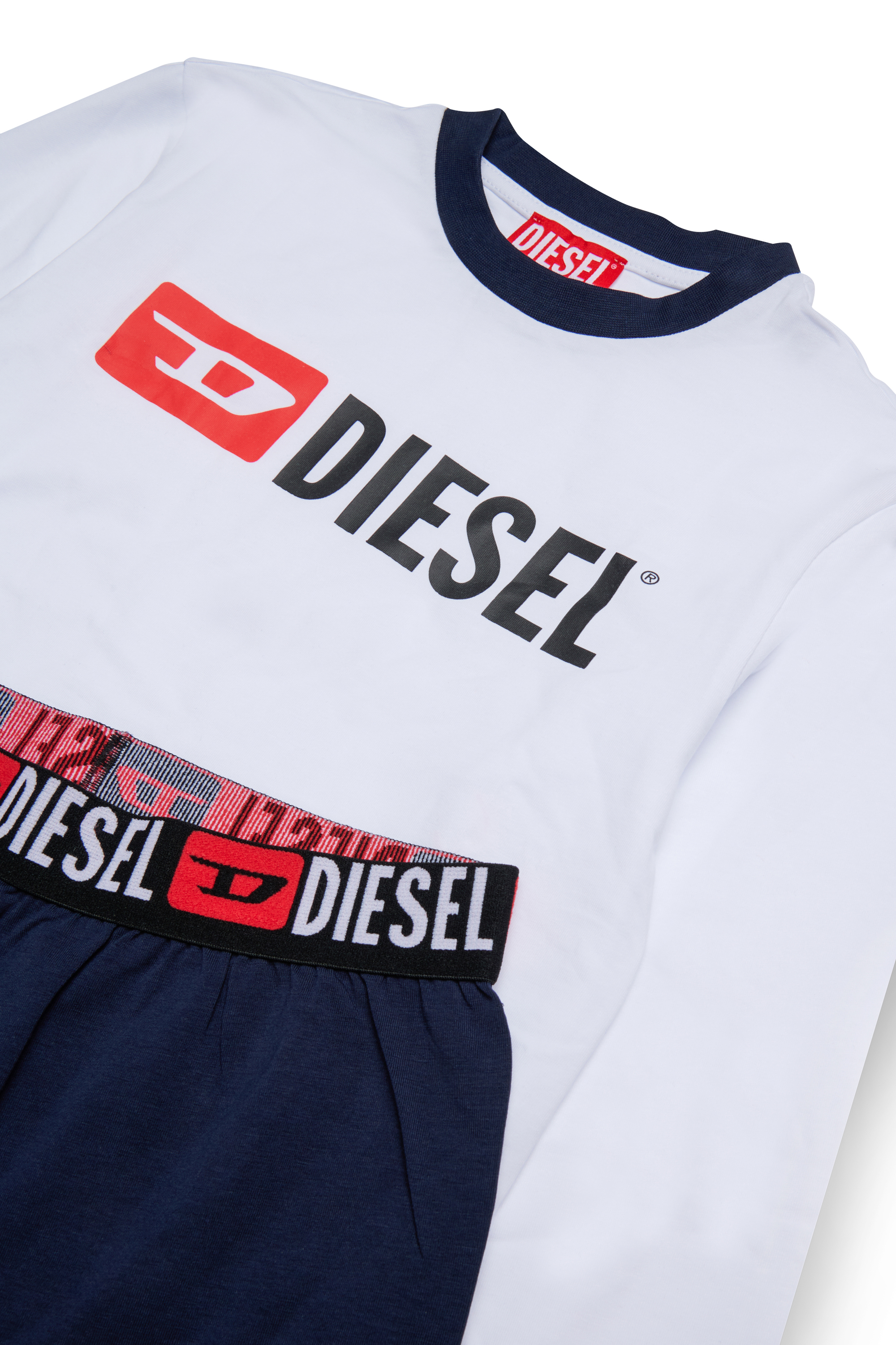 Diesel - UNIV, Man's Pyjama set in stretch cotton in Blue/White - 3