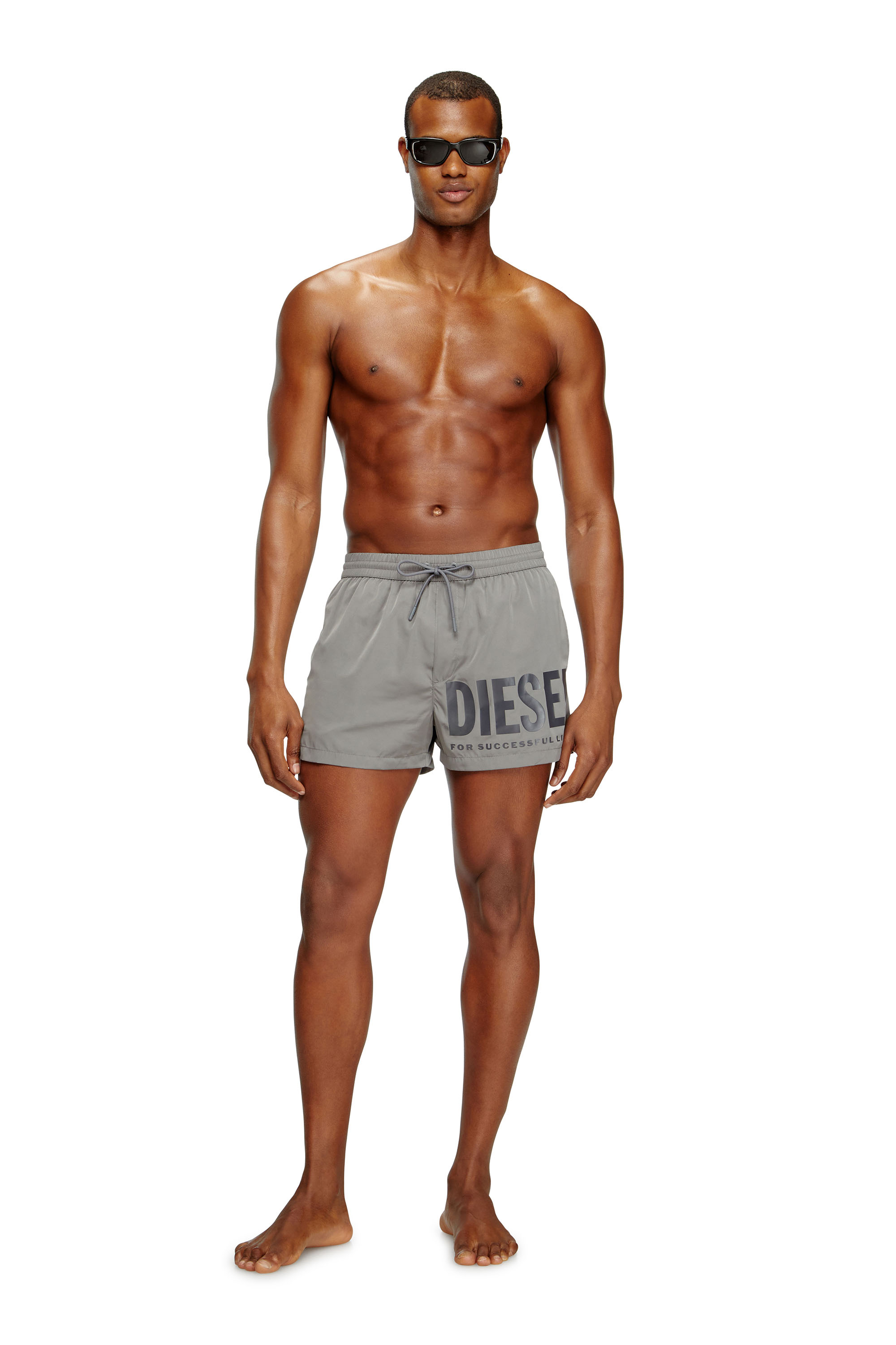 Diesel - MARIO-34-D-CORE, Short de bain avec logo imprimé Homme in Gris - 2