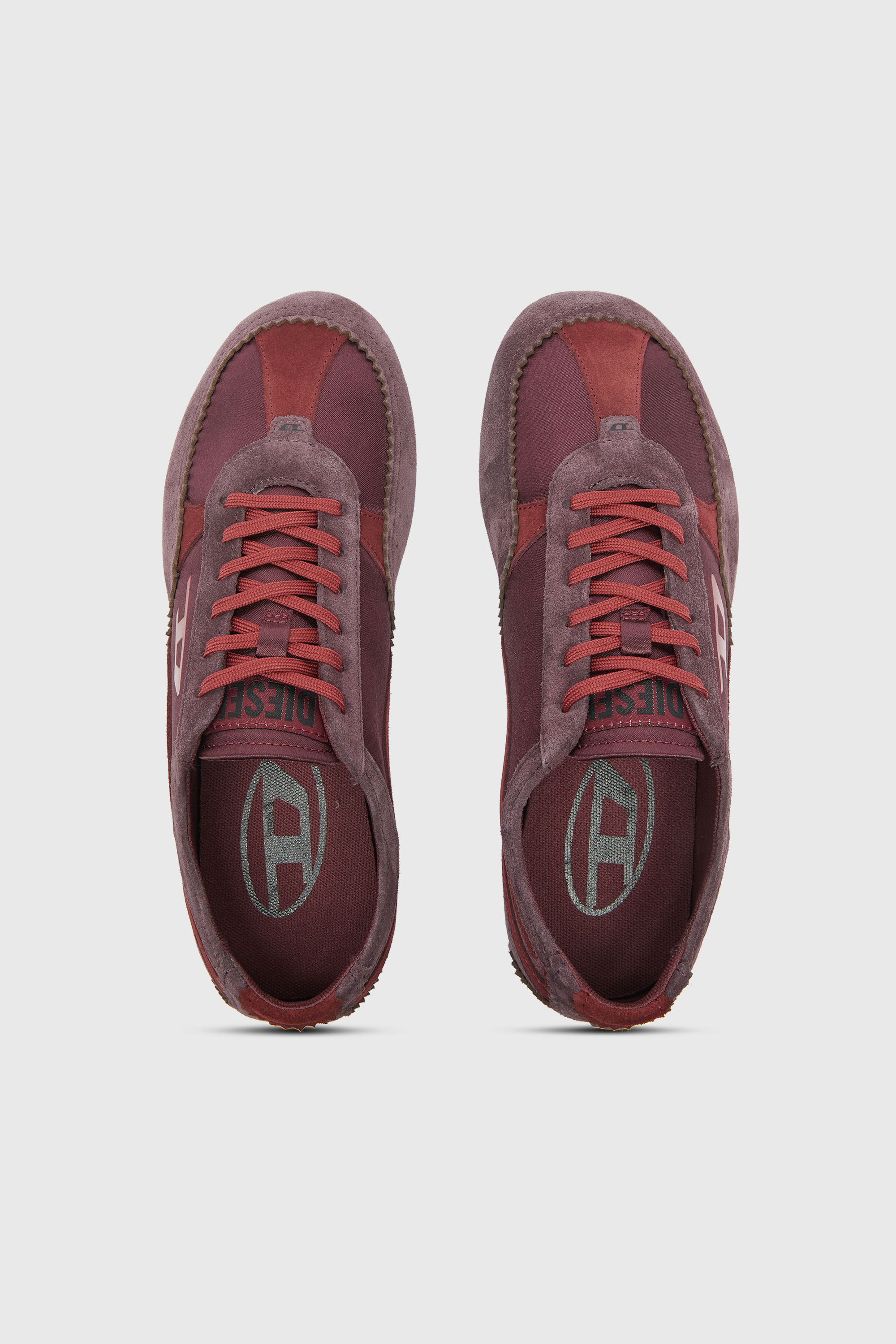 Diesel - D-MILE LOW II W, D-Mile-Baskets avec empi&egrave;cements en su&egrave;de Femme in Rouge - 4