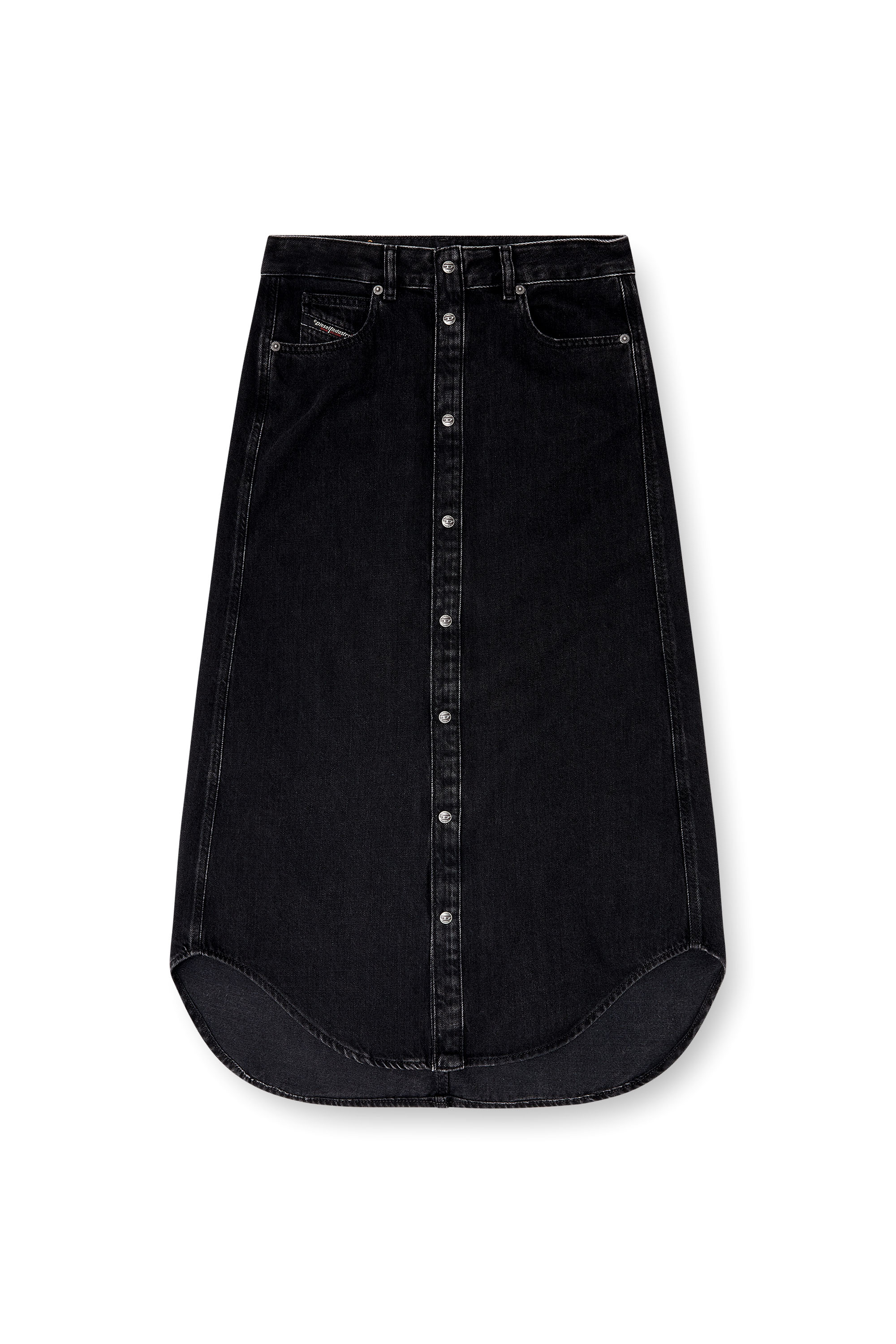 Diesel - DE-ARD-LONG, Jupe midi en denim Femme in Noir - 4