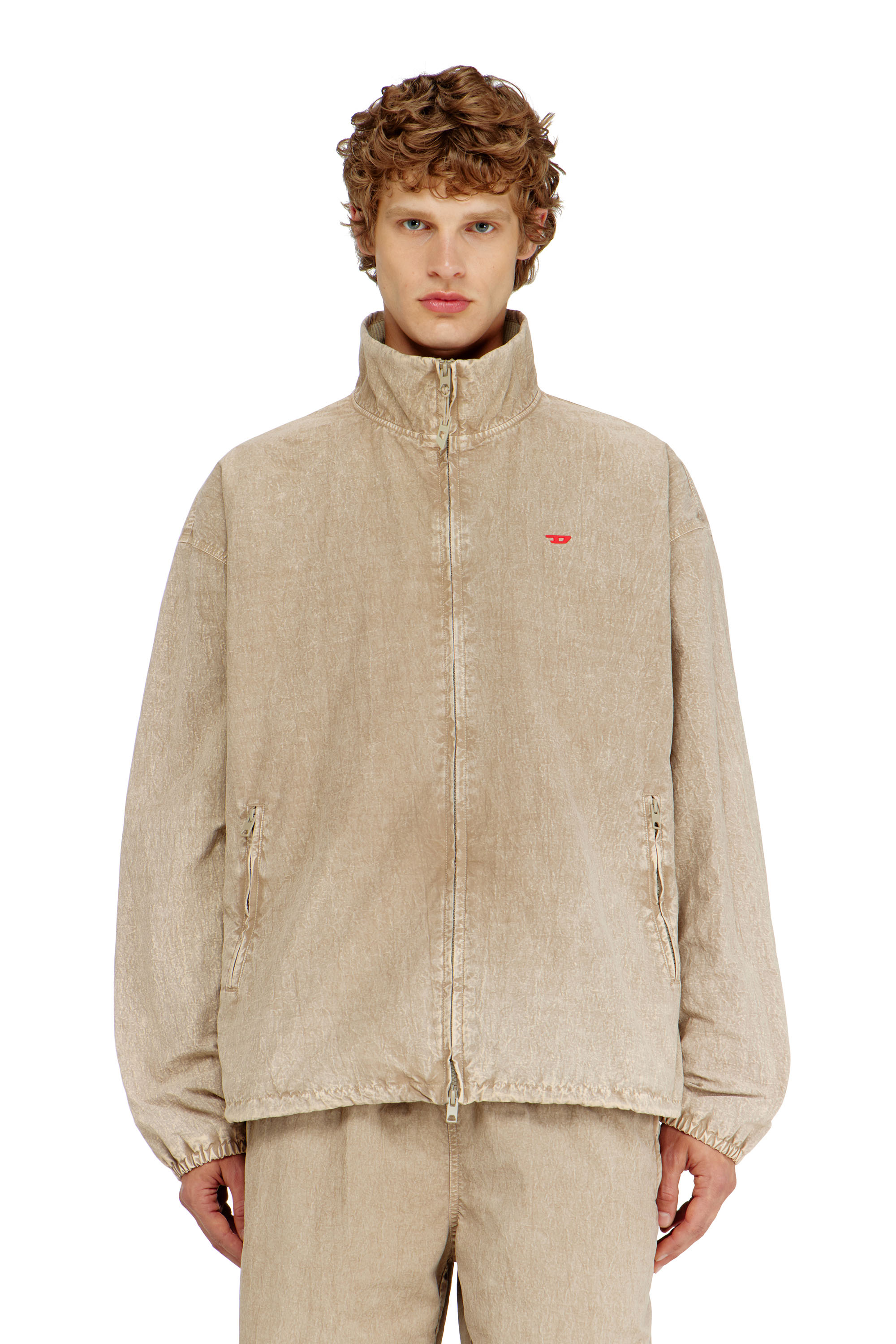 Diesel - J-CORSE-PLBH, Man's Treated taslan jacket with treated finish in Beige - 1