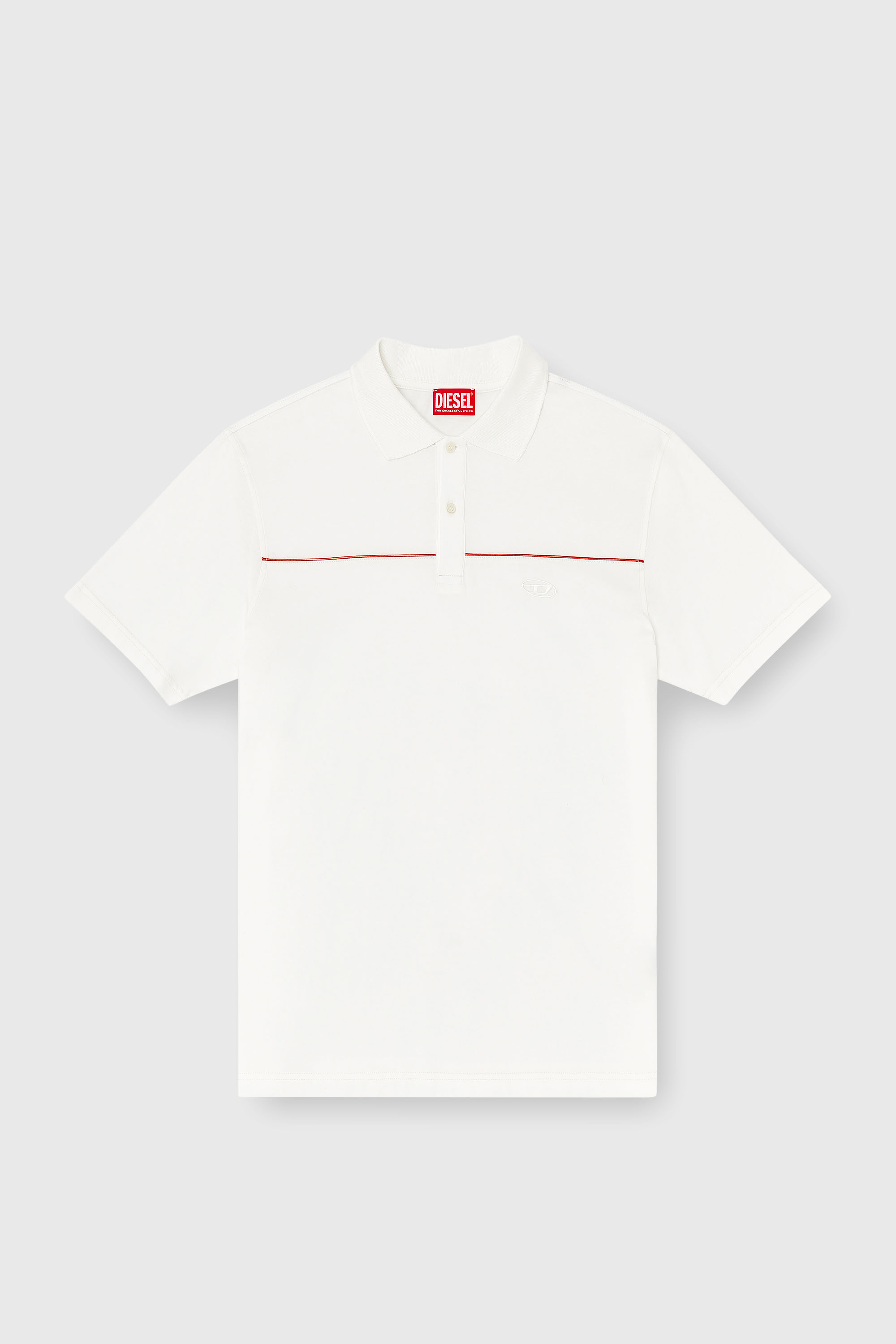 Diesel - T-REJUST-PIPING, Polo avec passepoil contrastant Homme in Blanc - 2