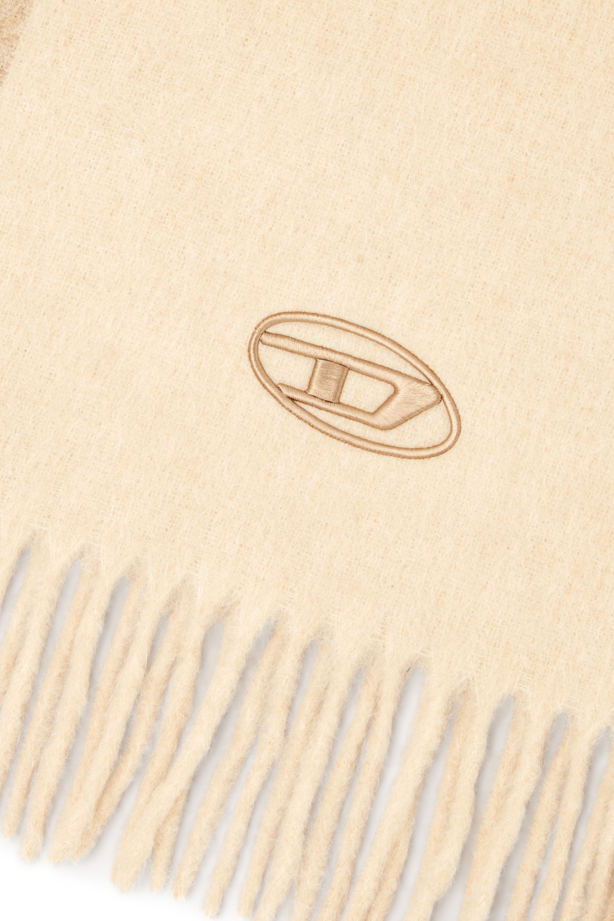 Diesel - S-OLID, Écharpe en mélange de laine avec rayures contrastées Homme in Beige - 3