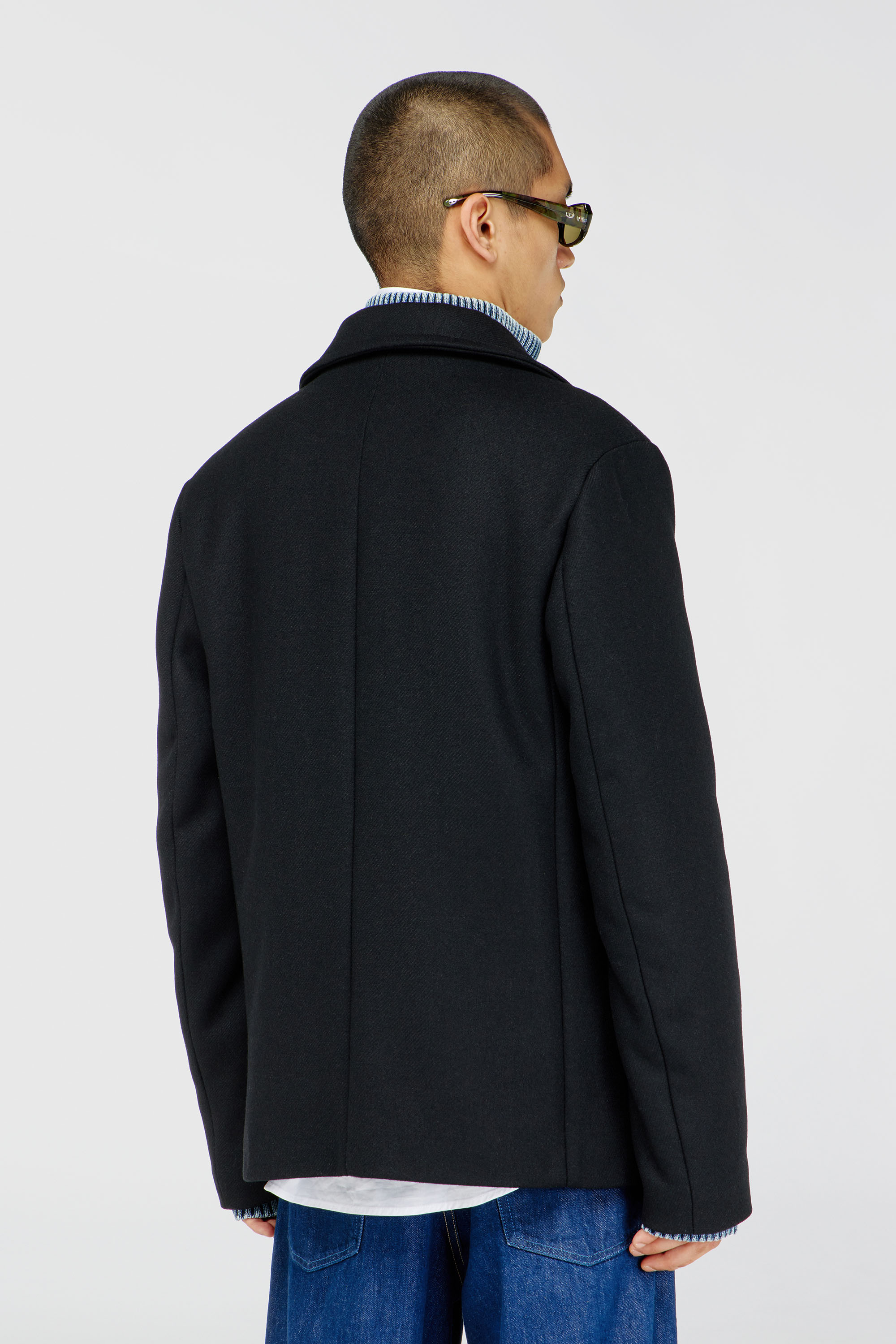Diesel - W-HALEY-WRD, Caban en m&eacute;lange de laine feutr&eacute;e Homme in Noir - 4