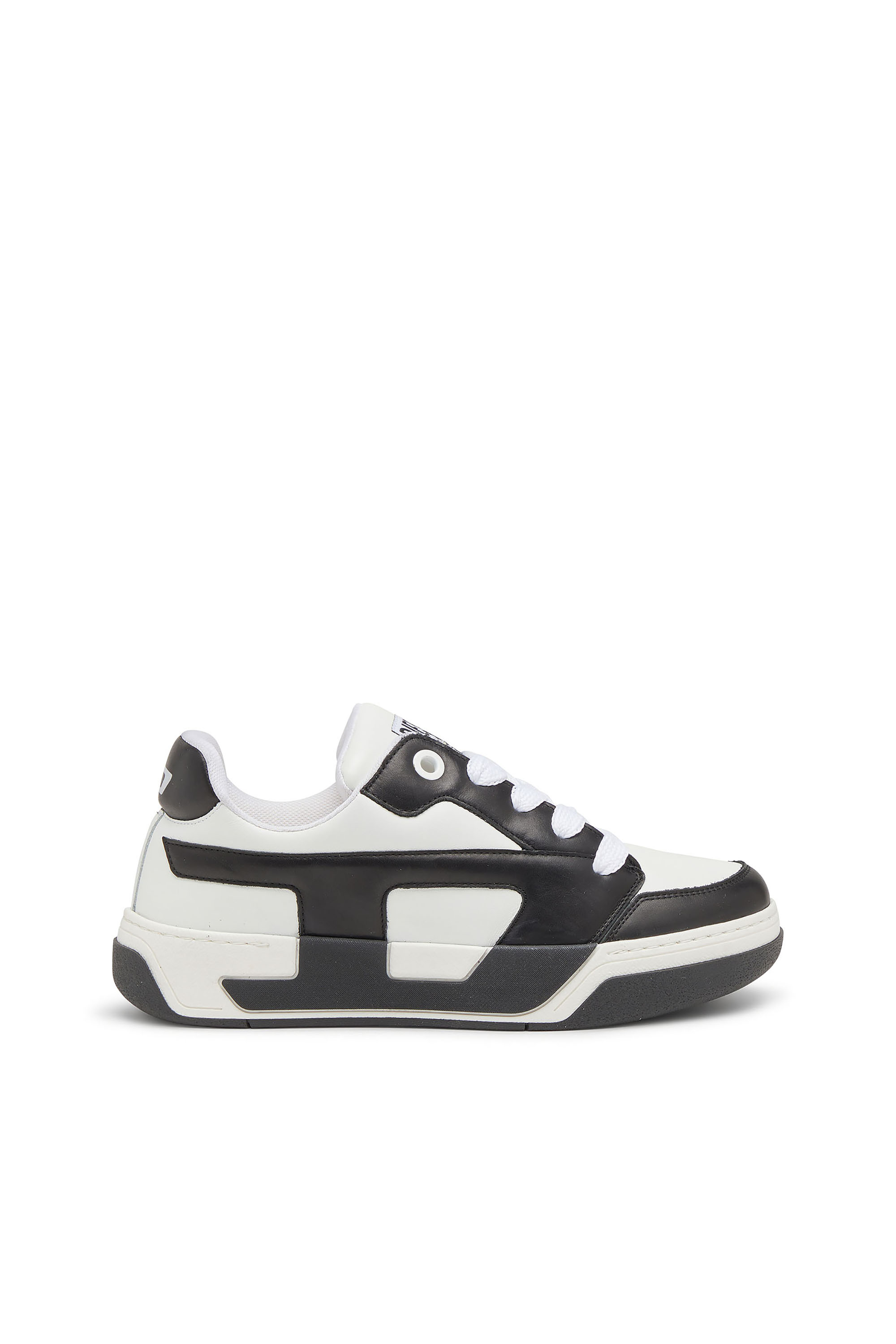 Diesel - S-D-OLLIE LOW, D-Ollie-Baskets en cuir bicolore Homme in Blanc - 1