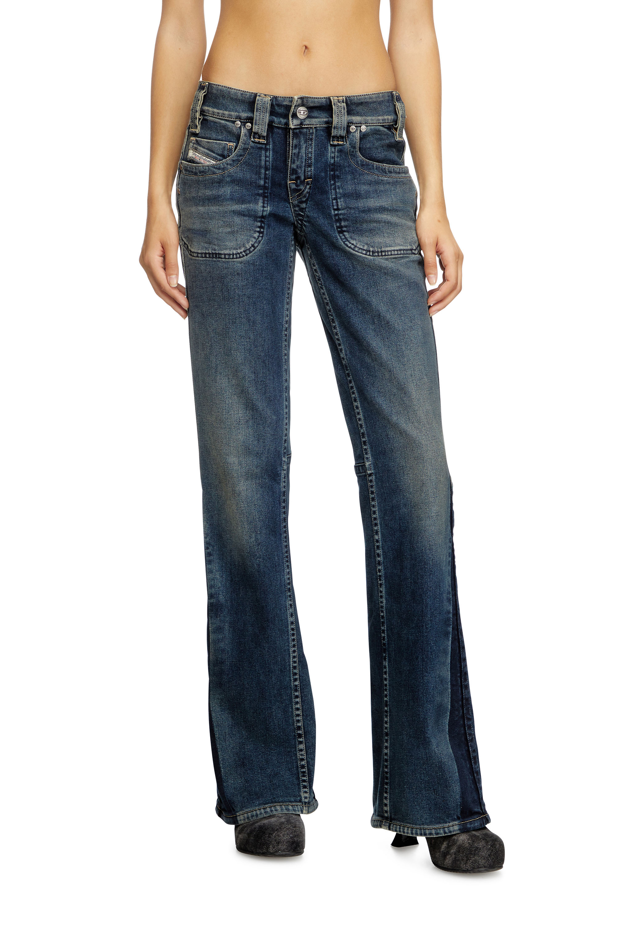 Diesel - Bootcut Jeans D-Resh 09J06 Femme, Bleu moyen - Image 3