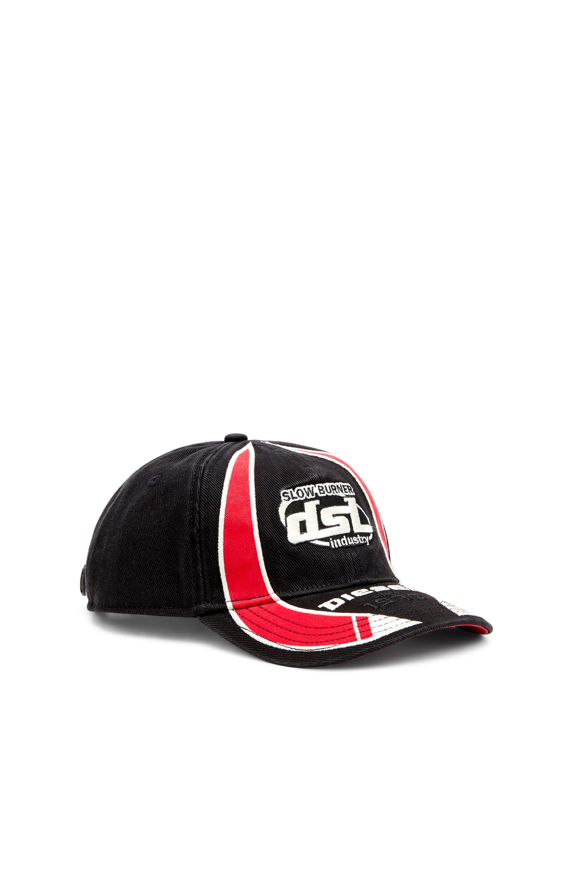 Diesel - C-ARSON, Man's Baseball cap with embroidered detail in Black/Red - 2