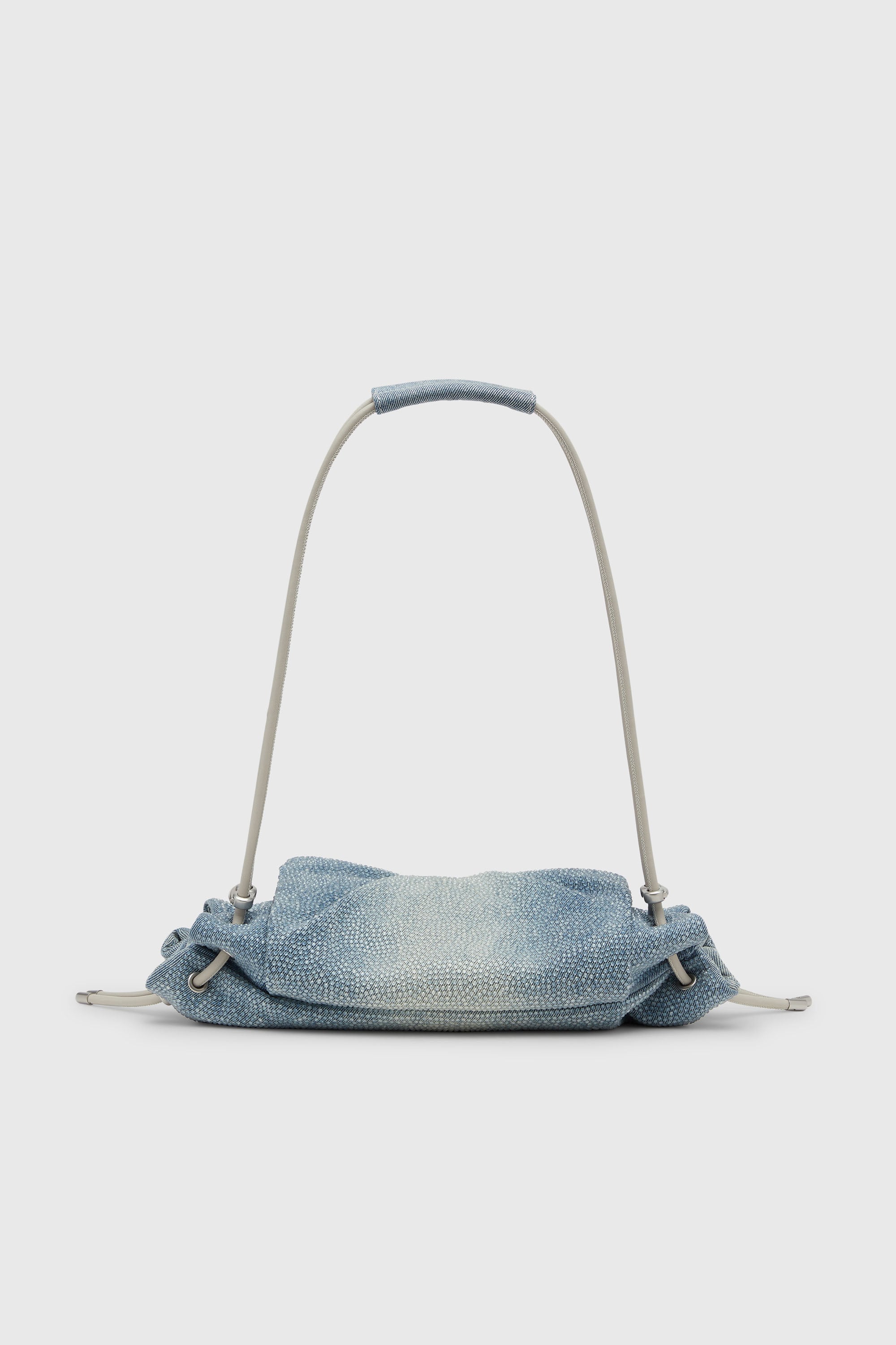 Diesel - SCRUNCH-D SHOULDER S, Scrunch-D - Sac &eacute;paule en denim avec cristaux transparents Femme in Bleu - 2