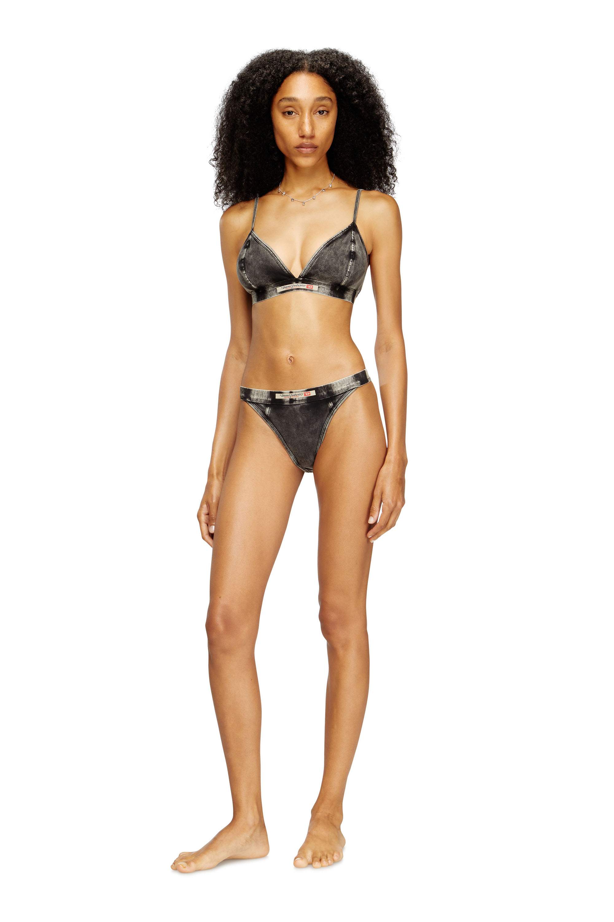 Diesel - SCILLA-DNM, Soutien-gorge triangle effet denim Femme in Gris - 2