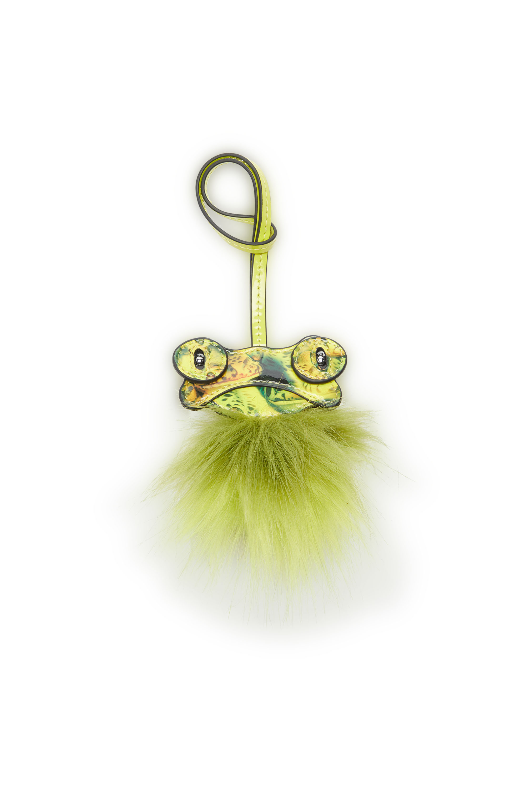 Diesel - FUR CHARMS III, Charm sac grenouille avec queue duveteuse Femme in Vert - 5
