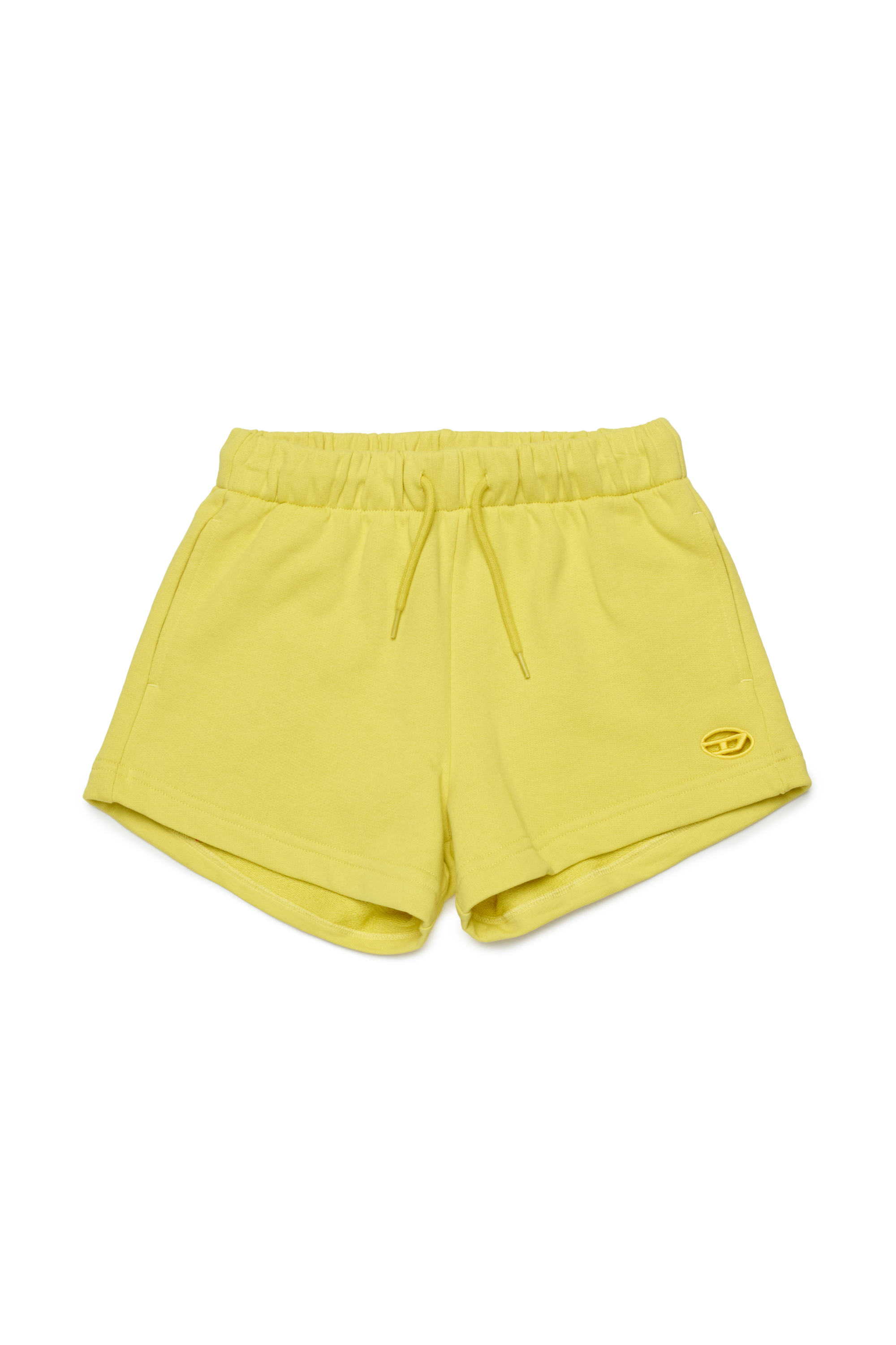 Diesel - PAGL, Short de survêtement avec cut-out à logo Oval D Femme in Jaune - 1