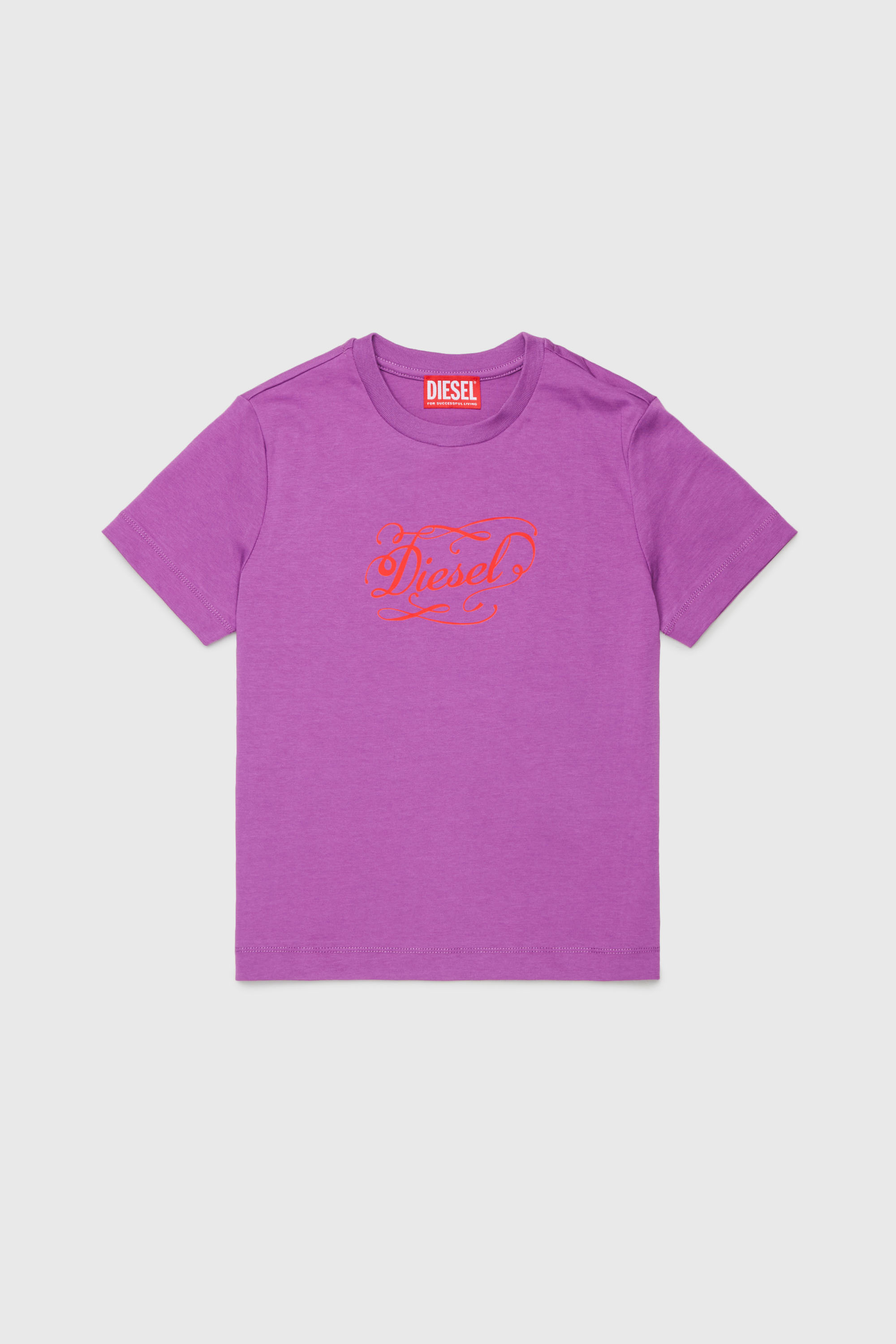 Diesel - TORSAL, T-shirt en coton avec imprim&eacute; logo fantaisie Femme in Violet - 1