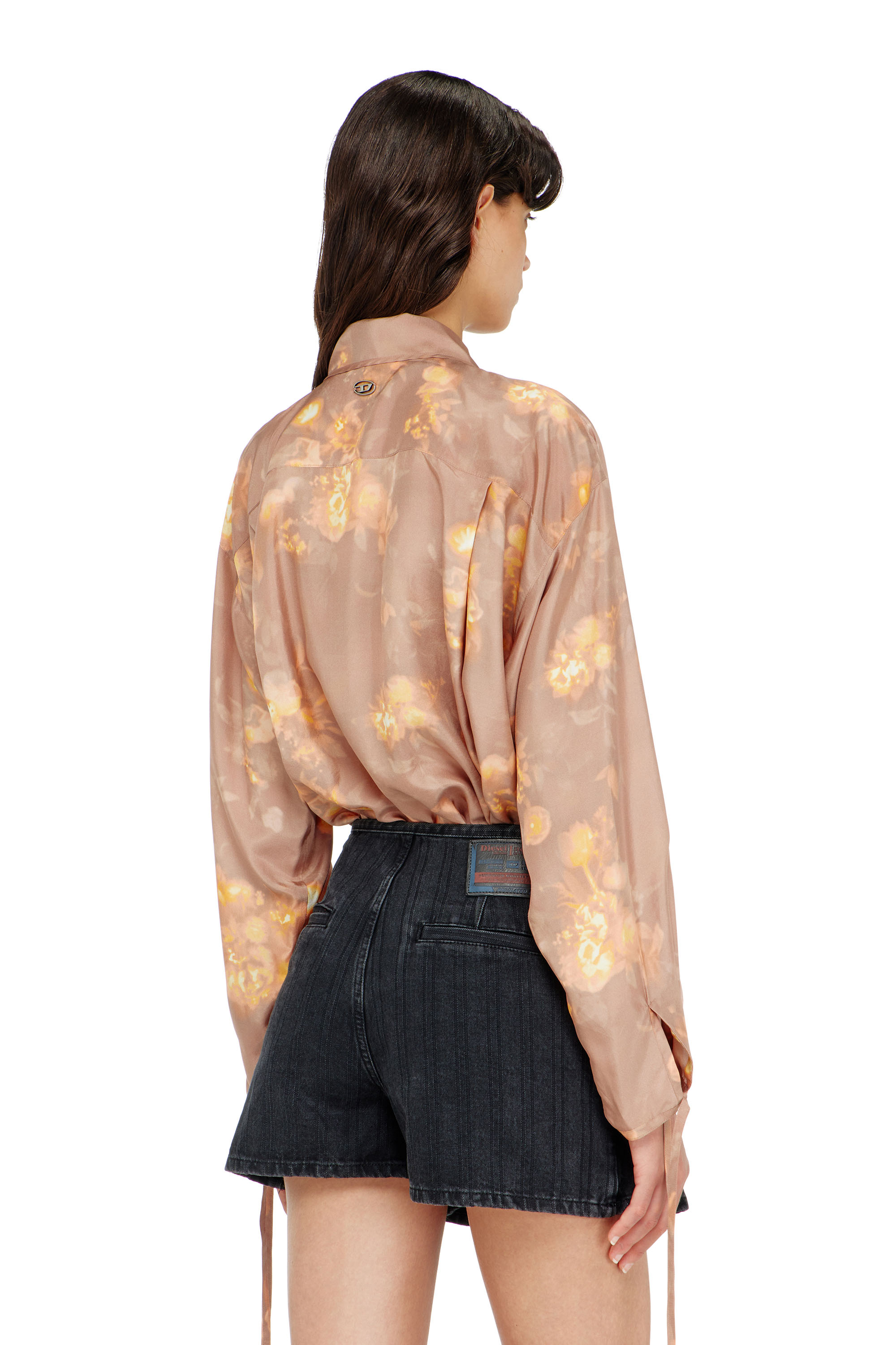 Diesel - C-ALLAS-T1, Chemise en soie habotai &agrave; motif floral Femme in ToBeDefined - 4