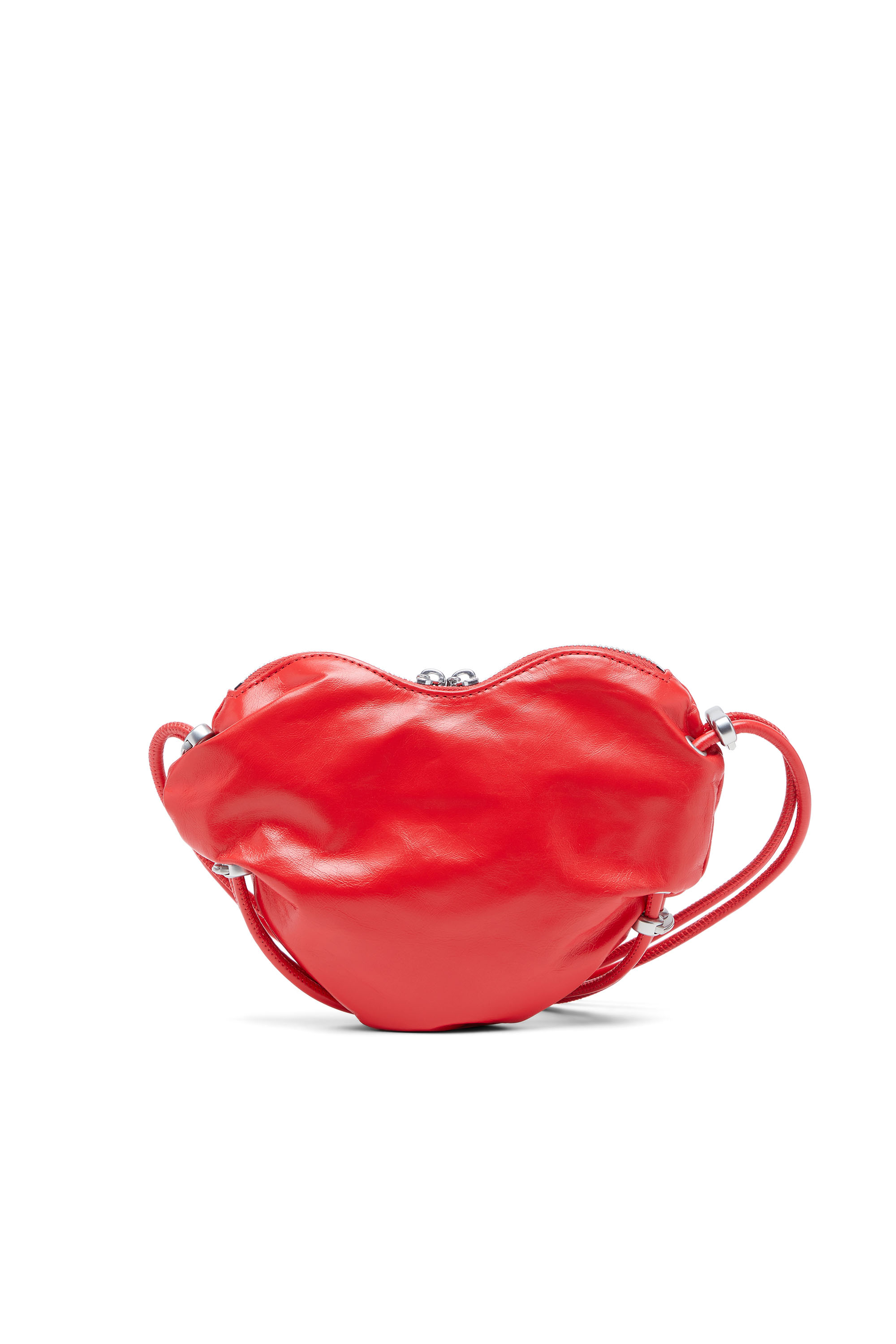 Diesel - SCRUNCH-D HEART, Woman's Scrunch-D-Heart shoulder bag in scrunched leather in Red - 2