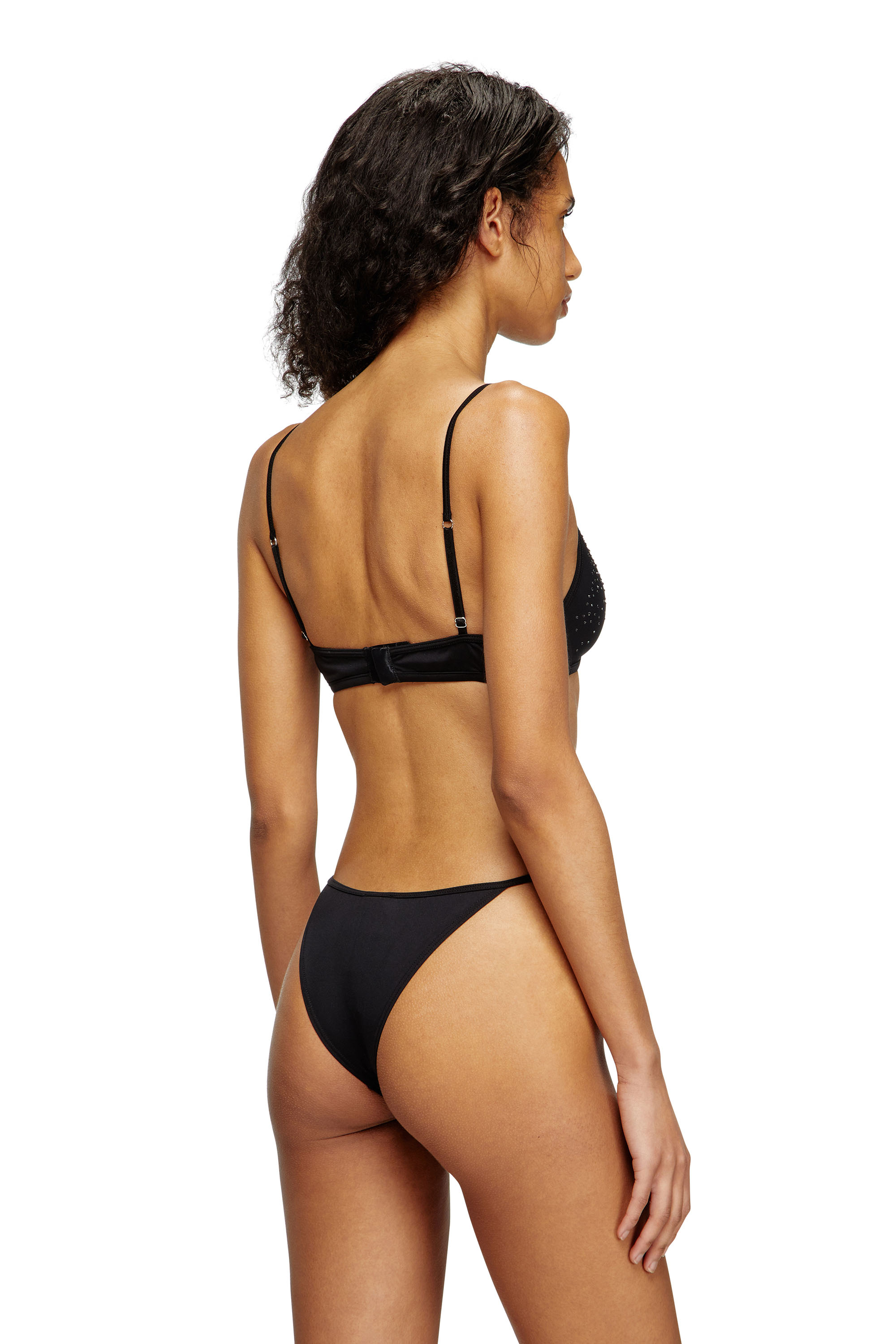 Diesel - LUNA-DNM, Soutien-gorge triangle en microfibre avec cristaux Femme in Noir - 3