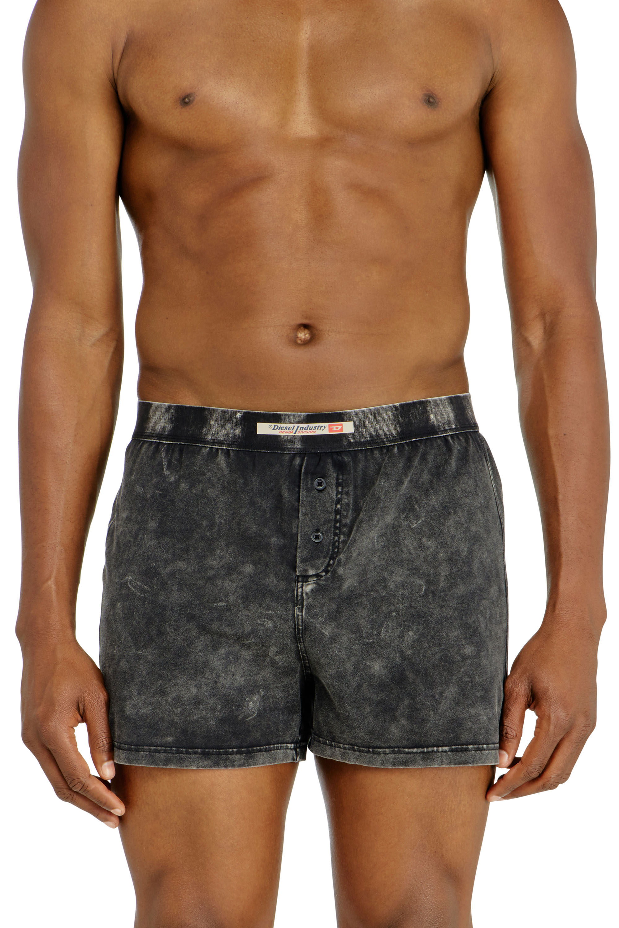 Diesel - STARPER-EL-DNM, Boxer en coton effet denim Homme in Gris - 2